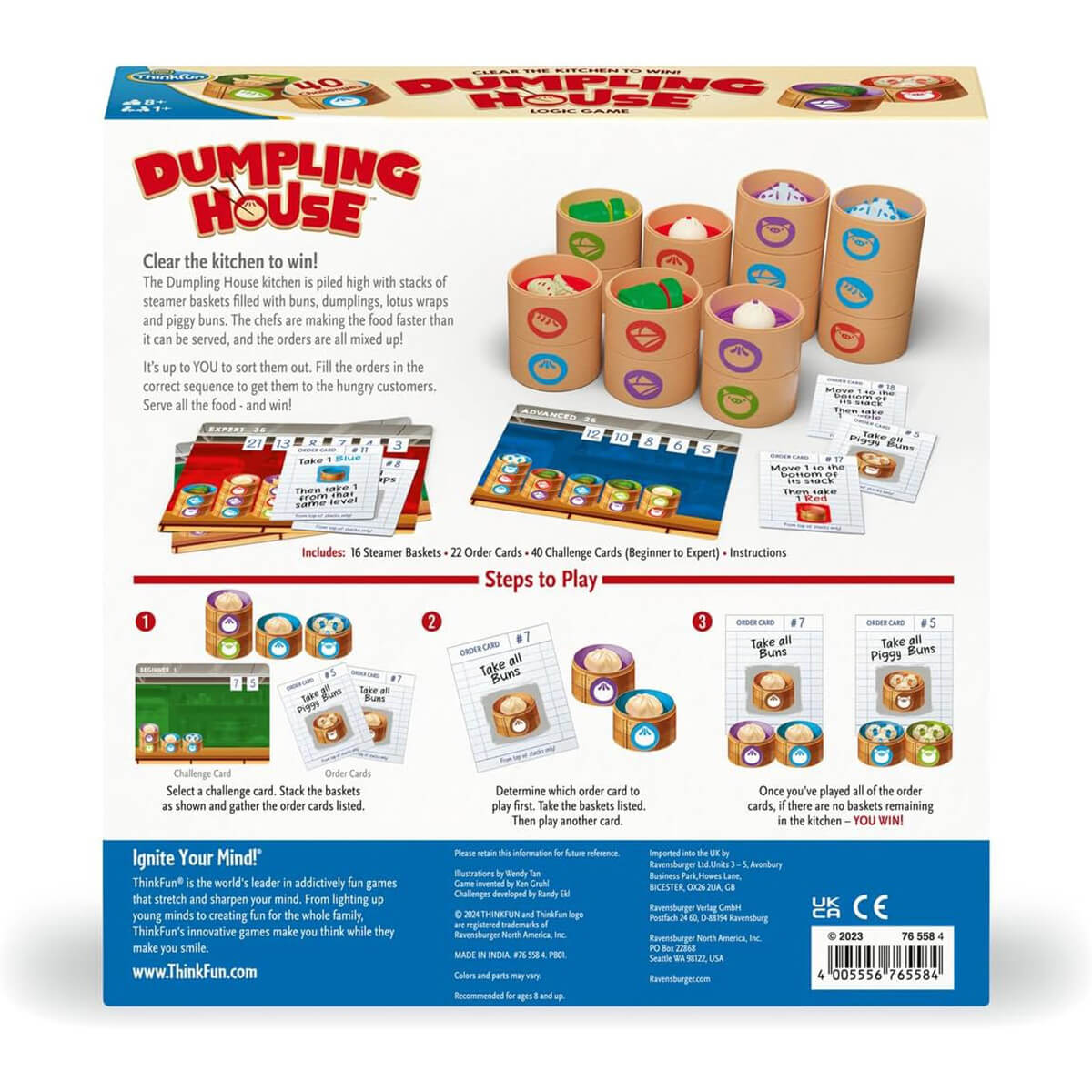 ThinkFun Dumpling House Game back of box