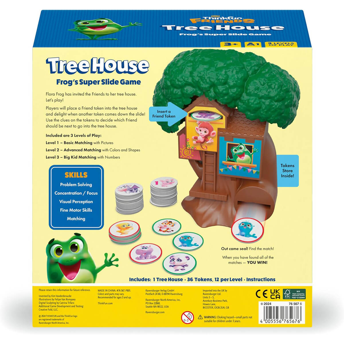ThinkFun Friends Tree House Game back of box