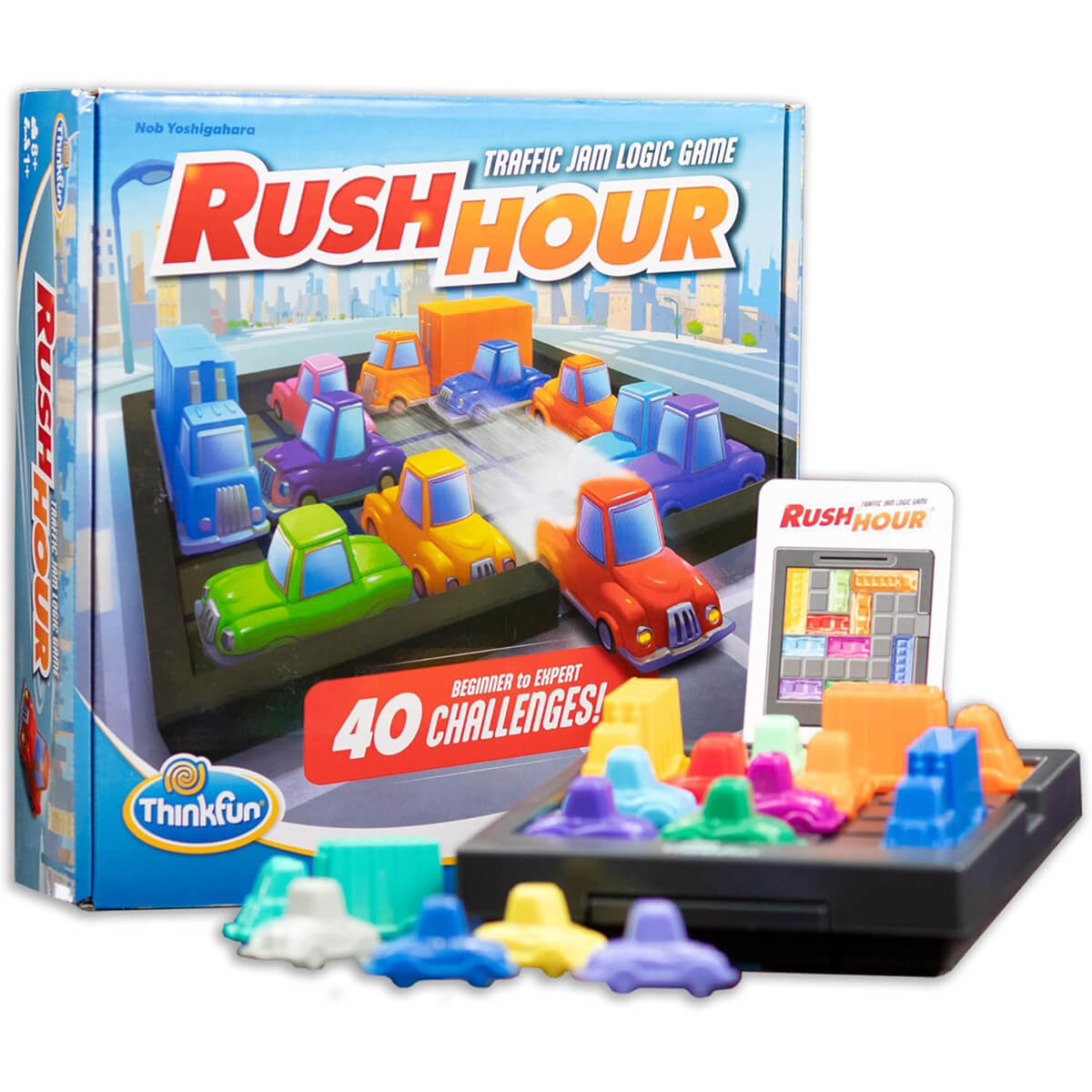 ThinkFun Rush Hour Game box and pieces