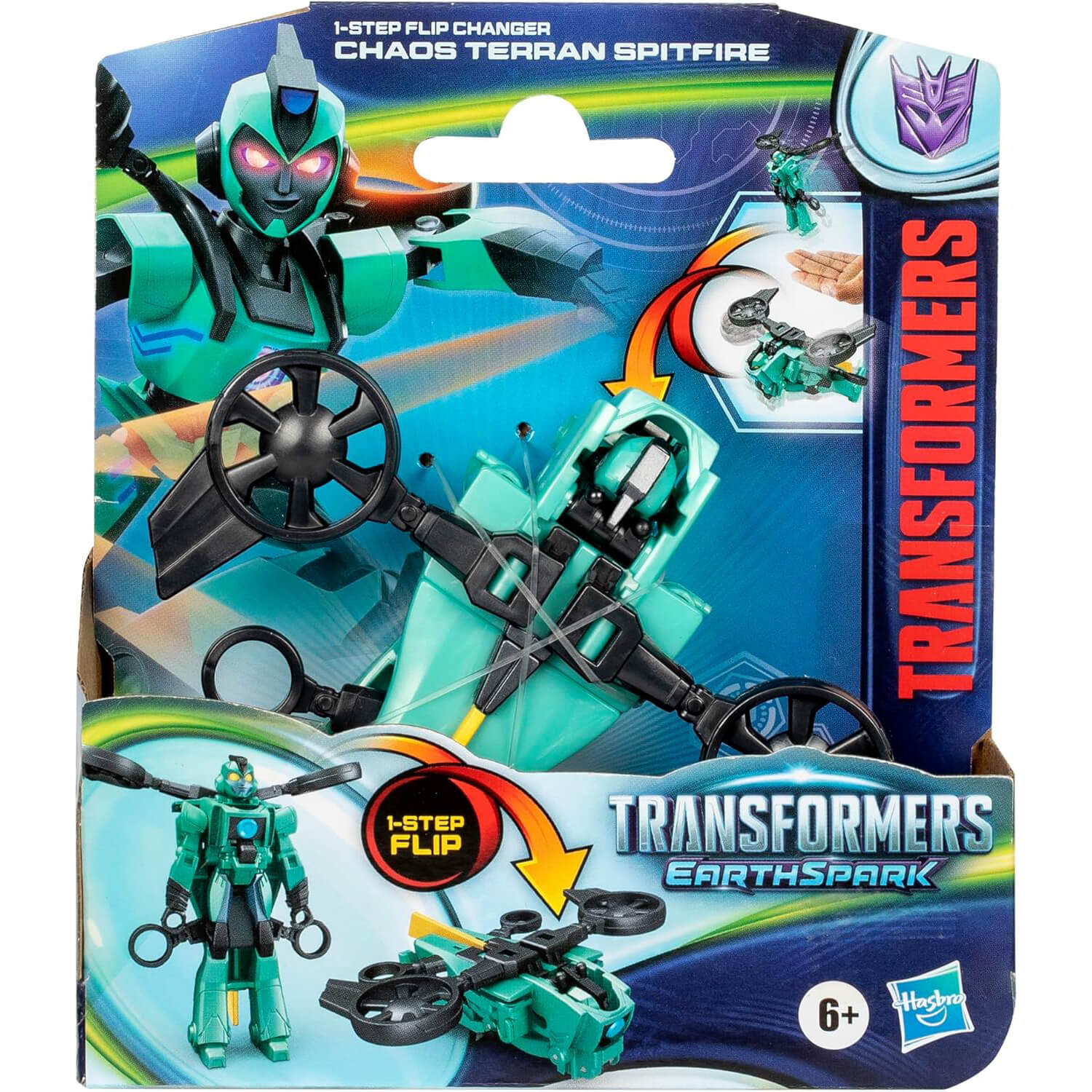 Transformers EarthSpark 1-Step Flip Changer Chaos Terran Spitfire 4-Inch Action Figure