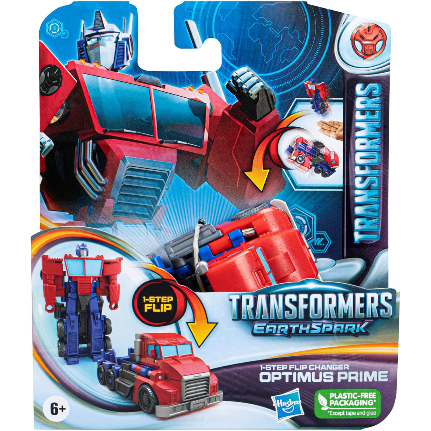 Transformers EarthSpark 1-Step Flip Changer Optimus Prime 4-Inch Action Figure