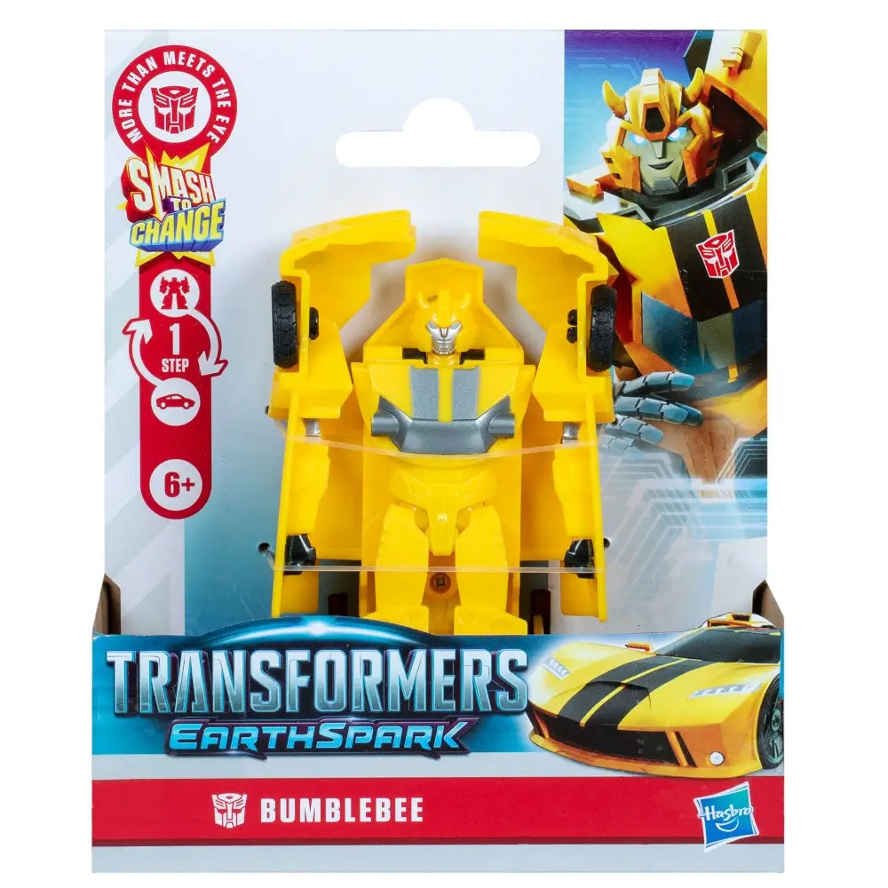 Transformers EarthSpark 1-Step Smash Changers Bumblebee 4-Inch Action Figure