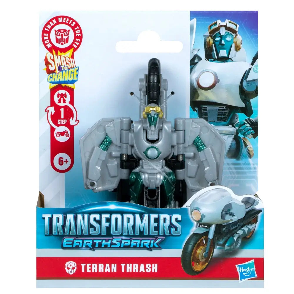 Transformers EarthSpark 1-Step Smash Changers Terran Thrash 4-Inch Action Figure
