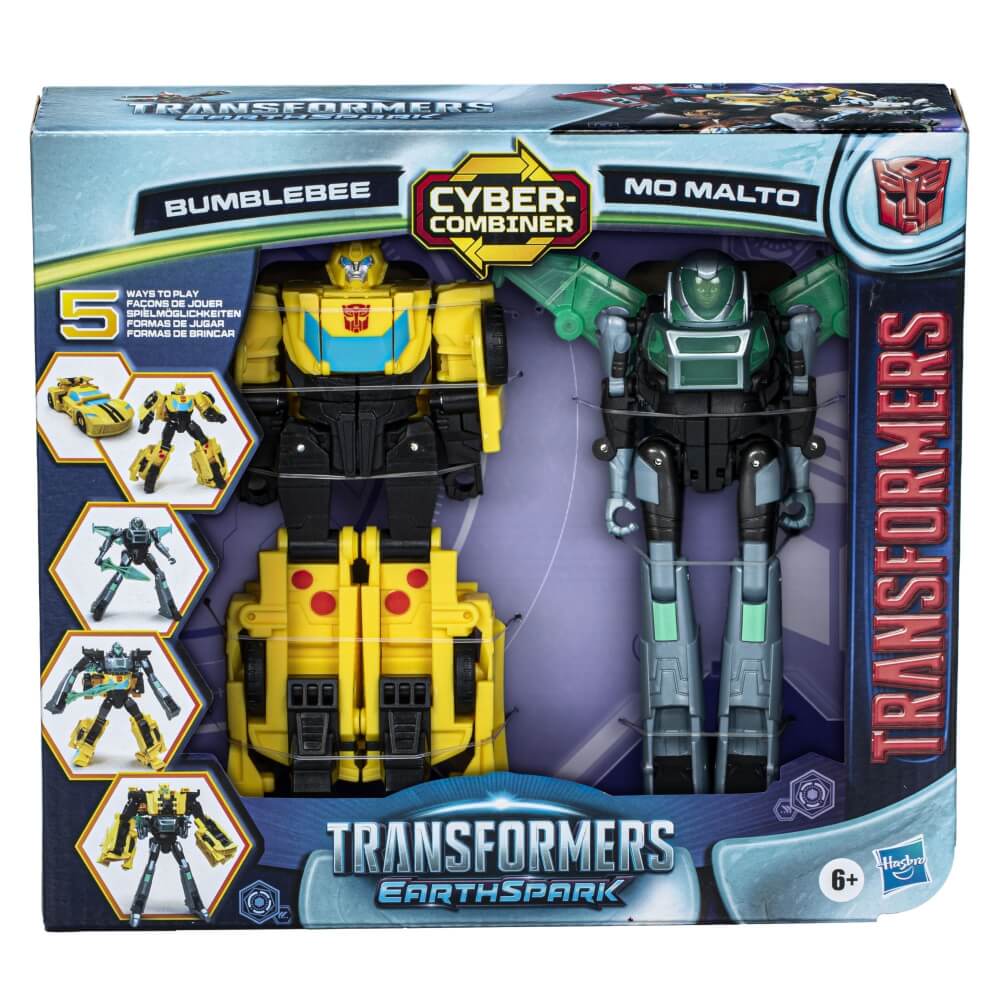 Transformers EarthSpark Cyber-Combiner Bumblebee and Mo Malto 5-Inch Action Figure Set