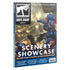 Warhammer White Dwarf Issue 517 magazine cover showing dynamic sci-fi artwork of armored Space Marines in blue power armor amid explosions, promoting a scenery showcase for tabletop battlefields.