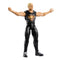 WWE Cody Rhodes action figure with blond hair, muscular build, and black outfit featuring a flaming skull logo, posed with arms wide on a plain white background.