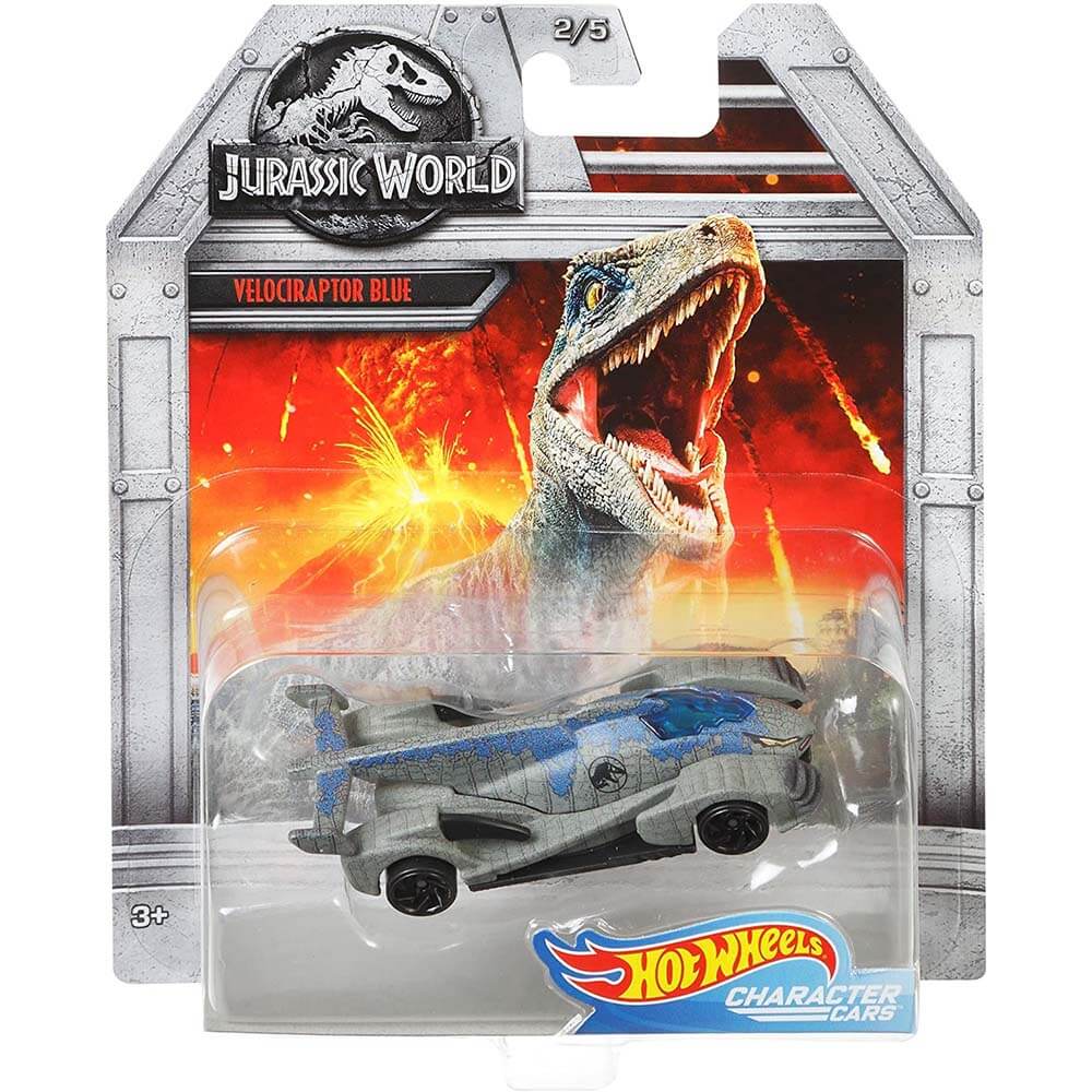 Hot Wheels Jurassic World Velociraptor Blue Character Car