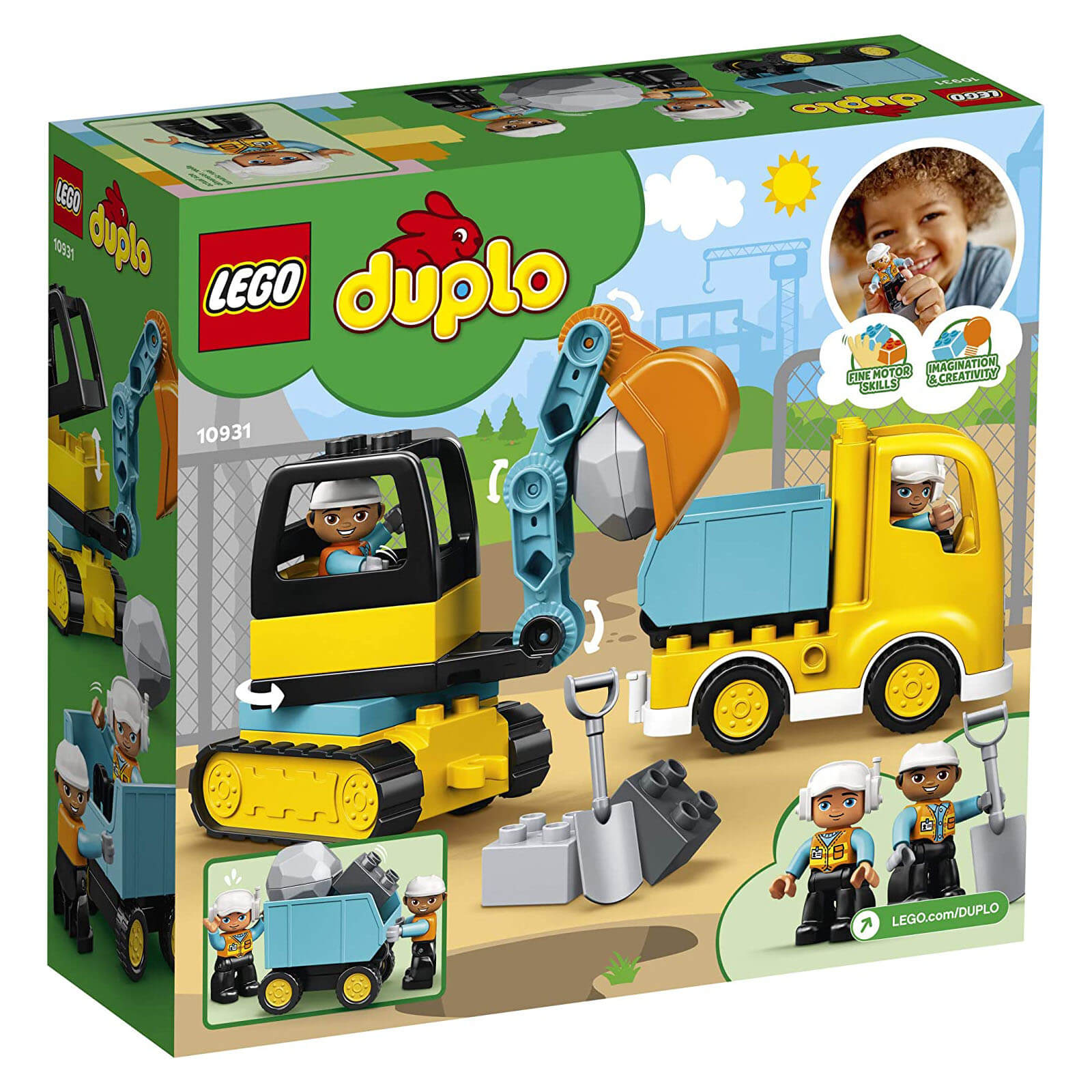 LEGO DUPLO Town Truck & Tracked Excavator 20 Piece Building Set