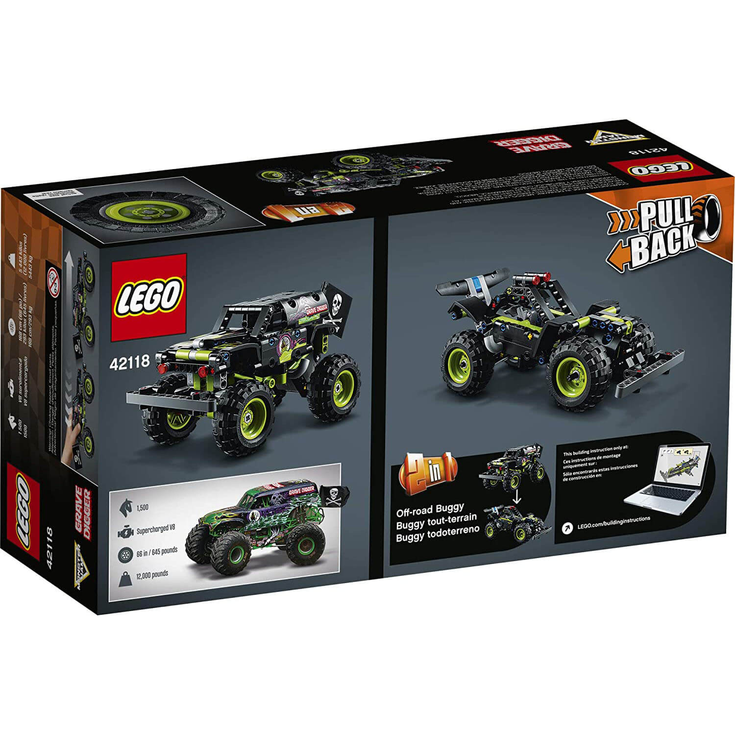 LEGO Technic Monster Jam Grave Digger 212 Piece Set (42118)