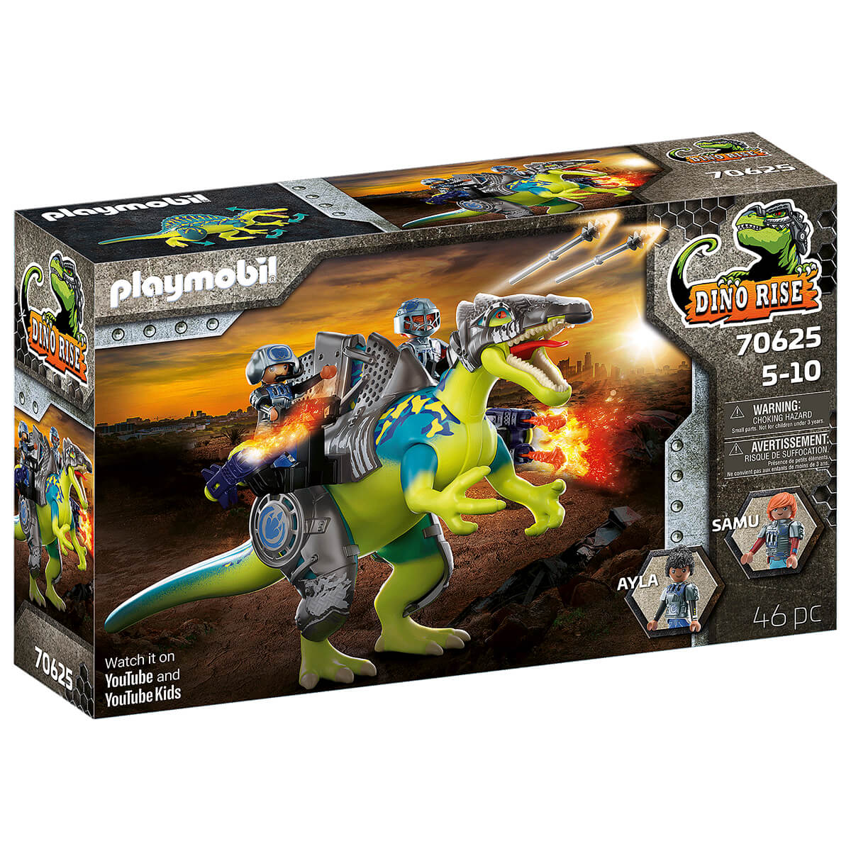PLAYMOBIL Dinos Spinosaurus: Double Defense Power (70625)