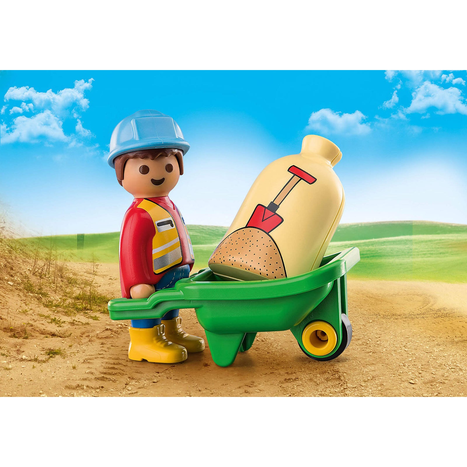 PLAYMOBIL PLAYMOBIL 1.2.3 Construction Worker with Wheelbarrow