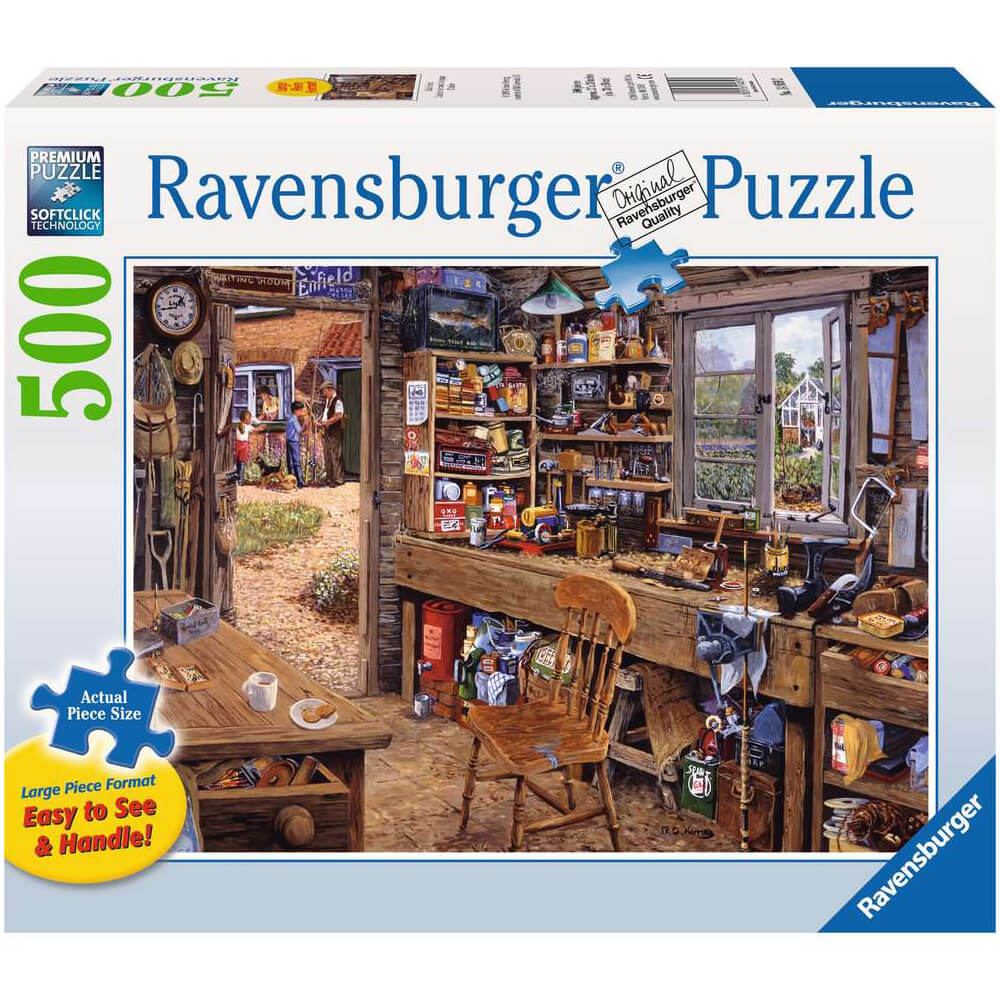 Ravensburger Dad's Shed 500 Piece Large Format Jigsaw Puzzle