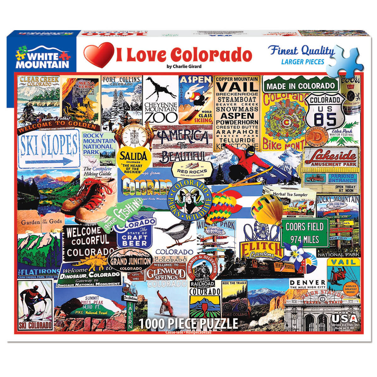 White Mountain Puzzles I Love Colorado 1000 Piece Jigsaw Puzzle