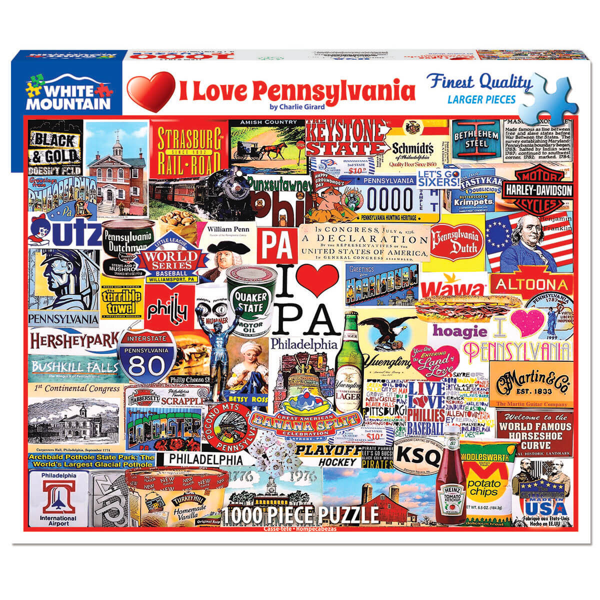 White Mountain Puzzles I Love Pennsylvania 1000 Pc