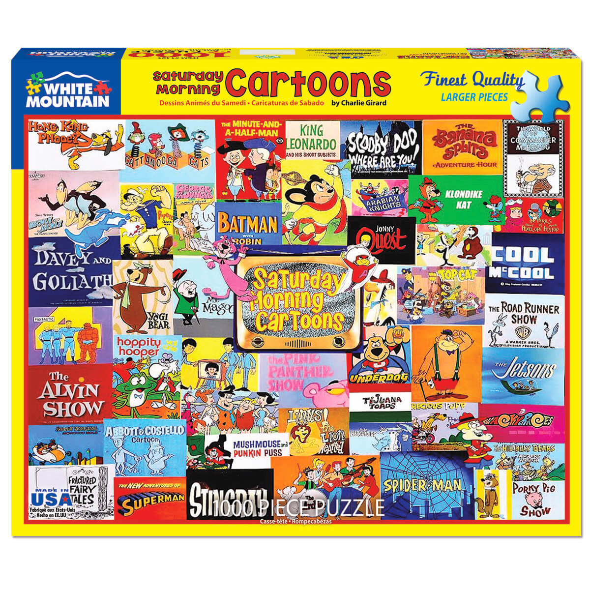 White Mountain Puzzles Saturday Morning Cartoons 1000 Pc Puzzle