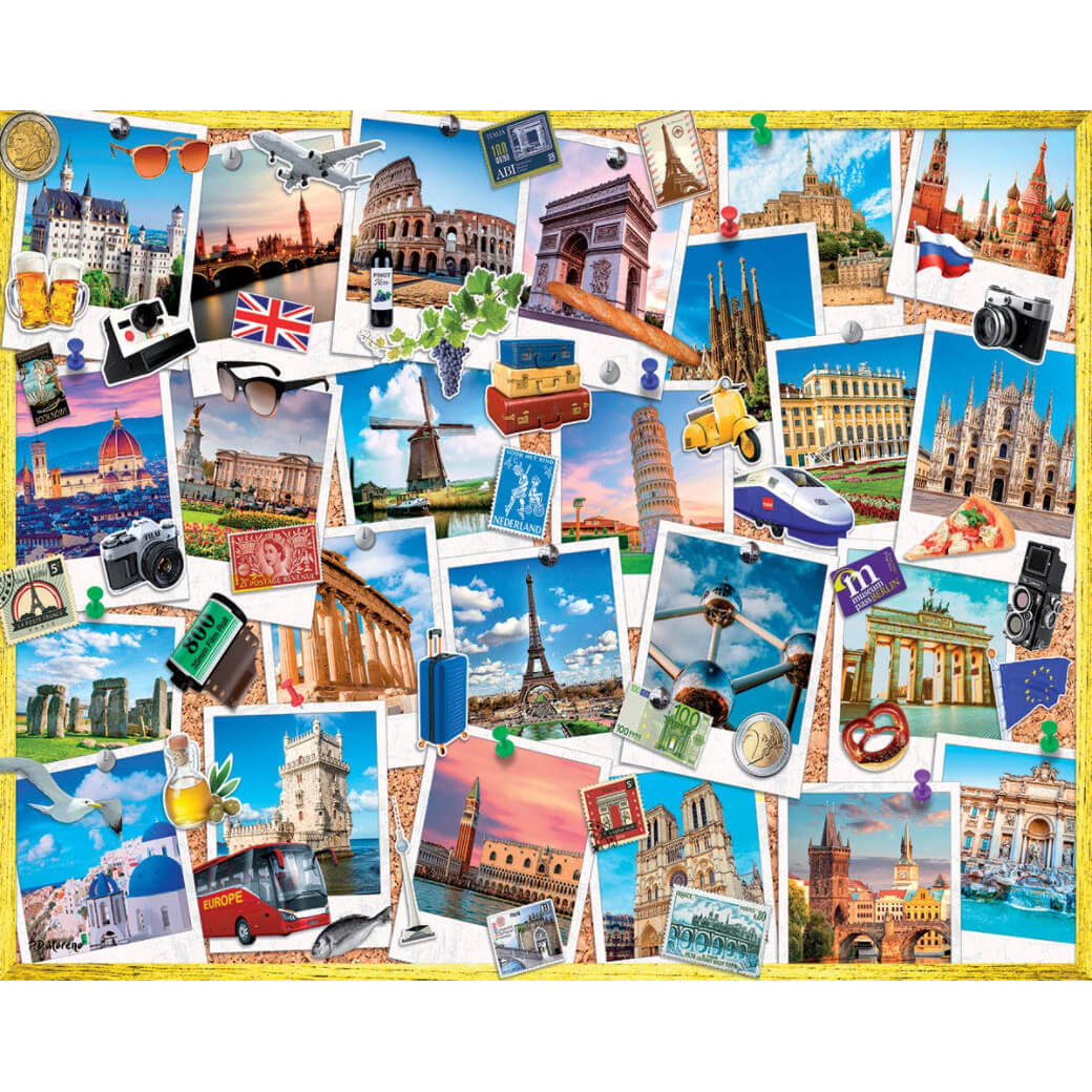 White Mountain Puzzles Snapshots of Europe 1000 Piece Puzzle
