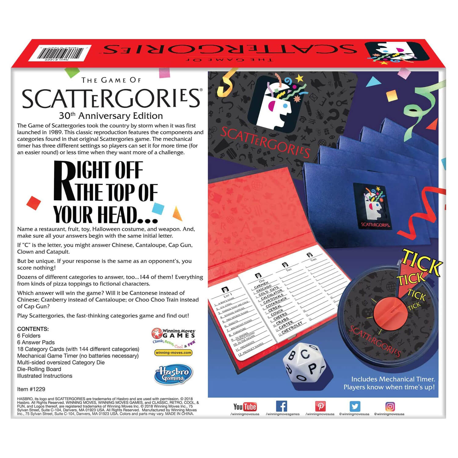 Winning Moves Scattergories 30th Anniversary Edition Game