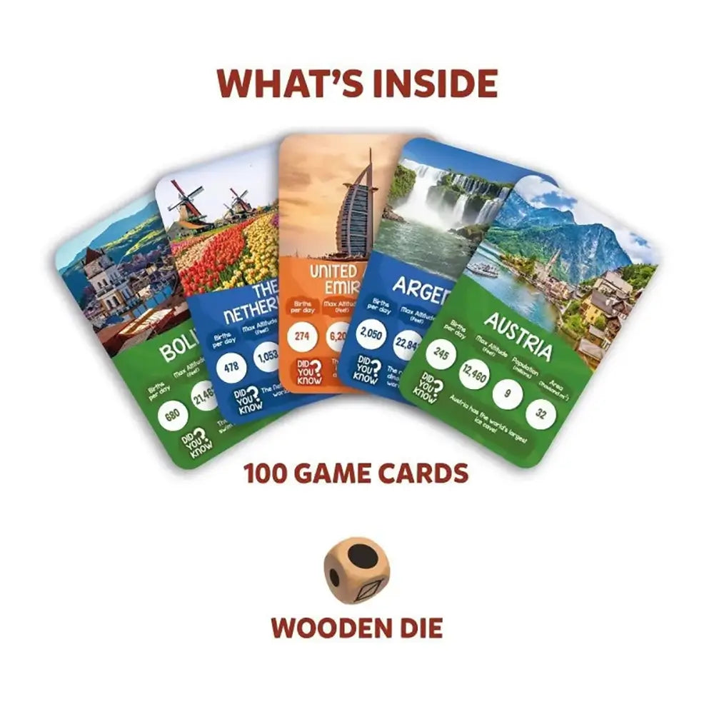 Rank Up: Countries of The World Card Game what's inside the box