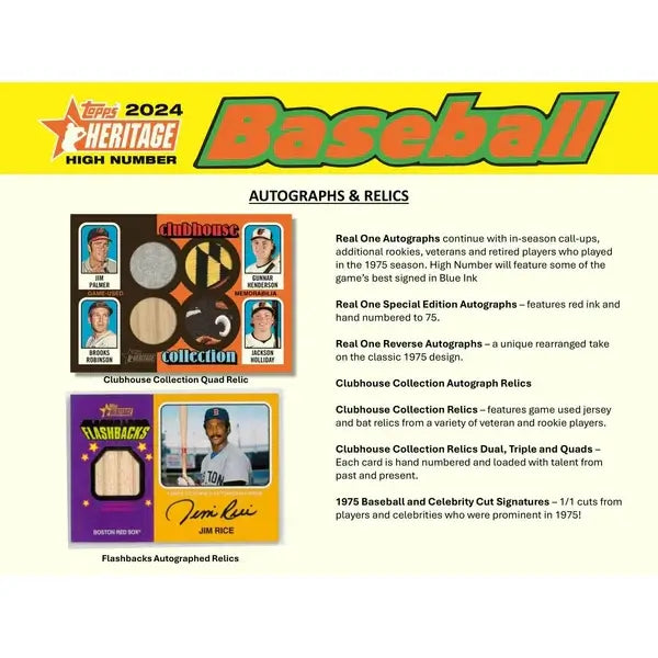 2024 Topps Heritage High Number Baseball Blaster Box (8 Packs)