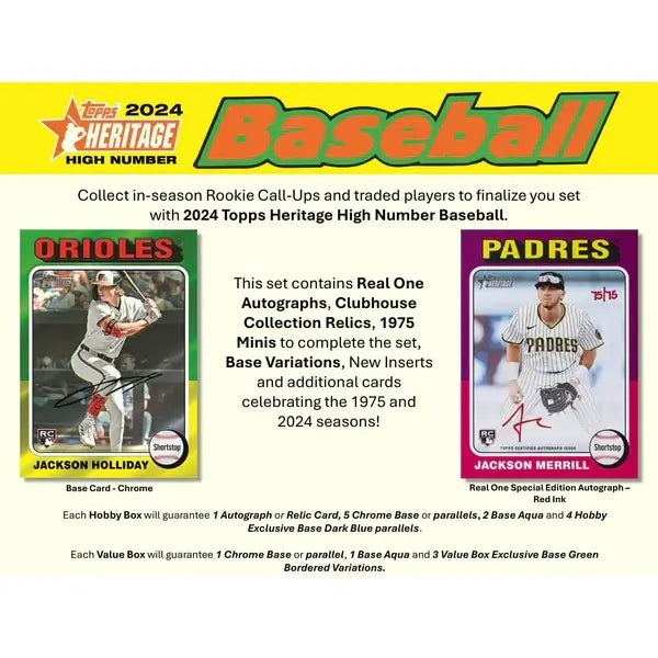 2024 Topps Heritage High Number Baseball Blaster Box (8 Packs)