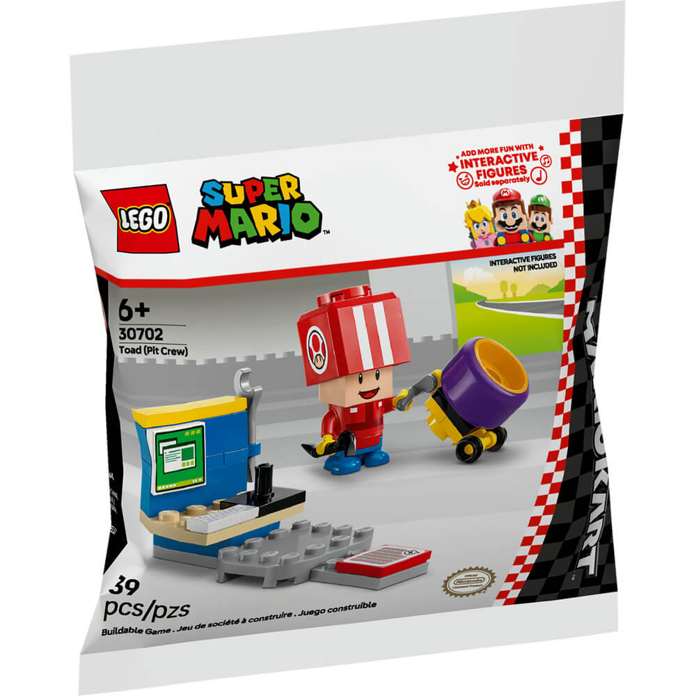 LEGO® Super Mario Mario Kart™ – Toad (Pit Crew) 39 Piece Building Kit (30702)