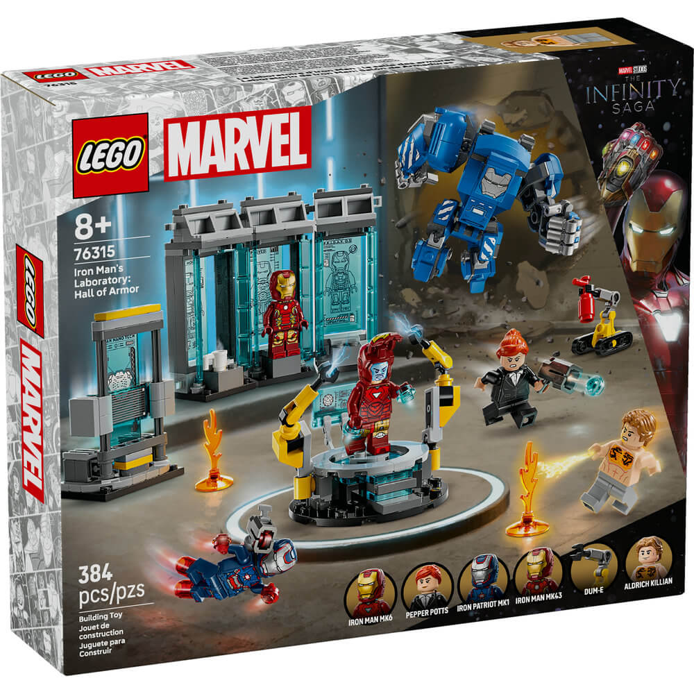LEGO® Marvel Iron Man’s Laboratory: Hall of Armor 384 Piece Building Kit (76315)