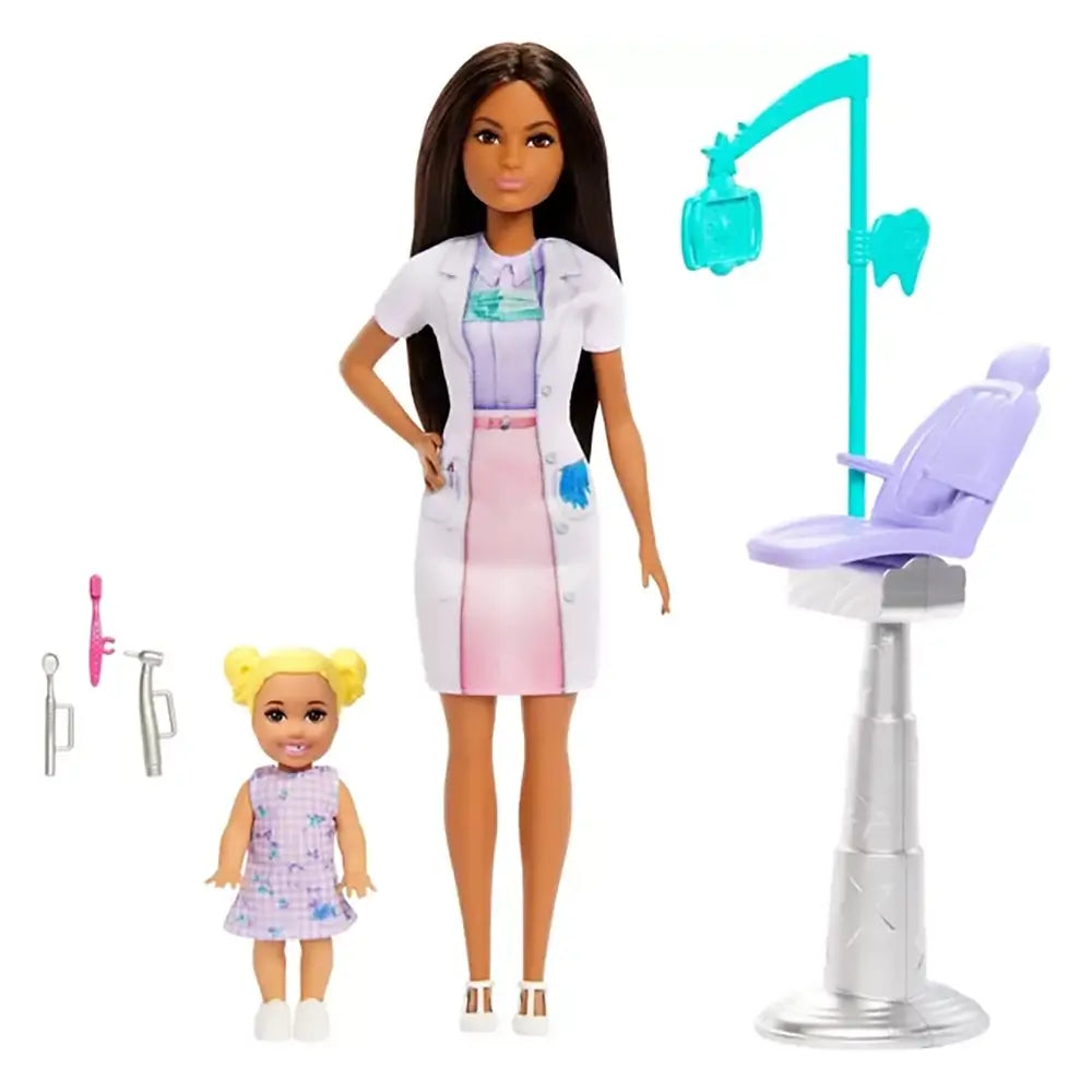 Barbie You Can Be Anything Dentist With Brunette Fashion Doll what is included
