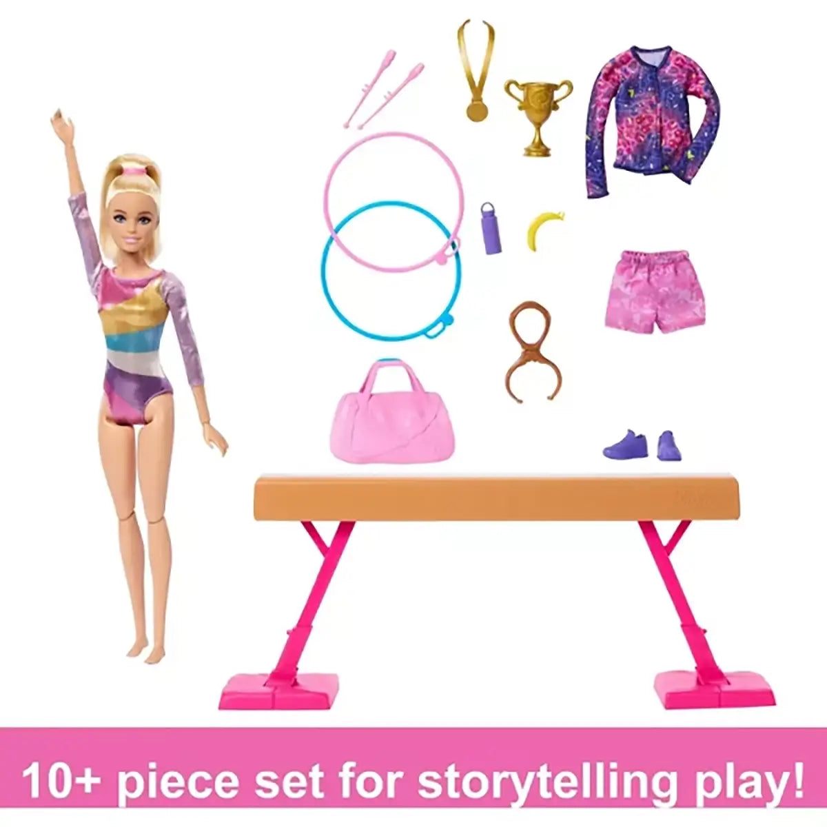 Barbie You Can Be Anything Gymnastics Playset 10 pieces included