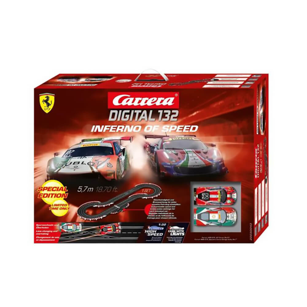 Carrera Digital 132 Inferno of Speed Slot Car Set front of box
