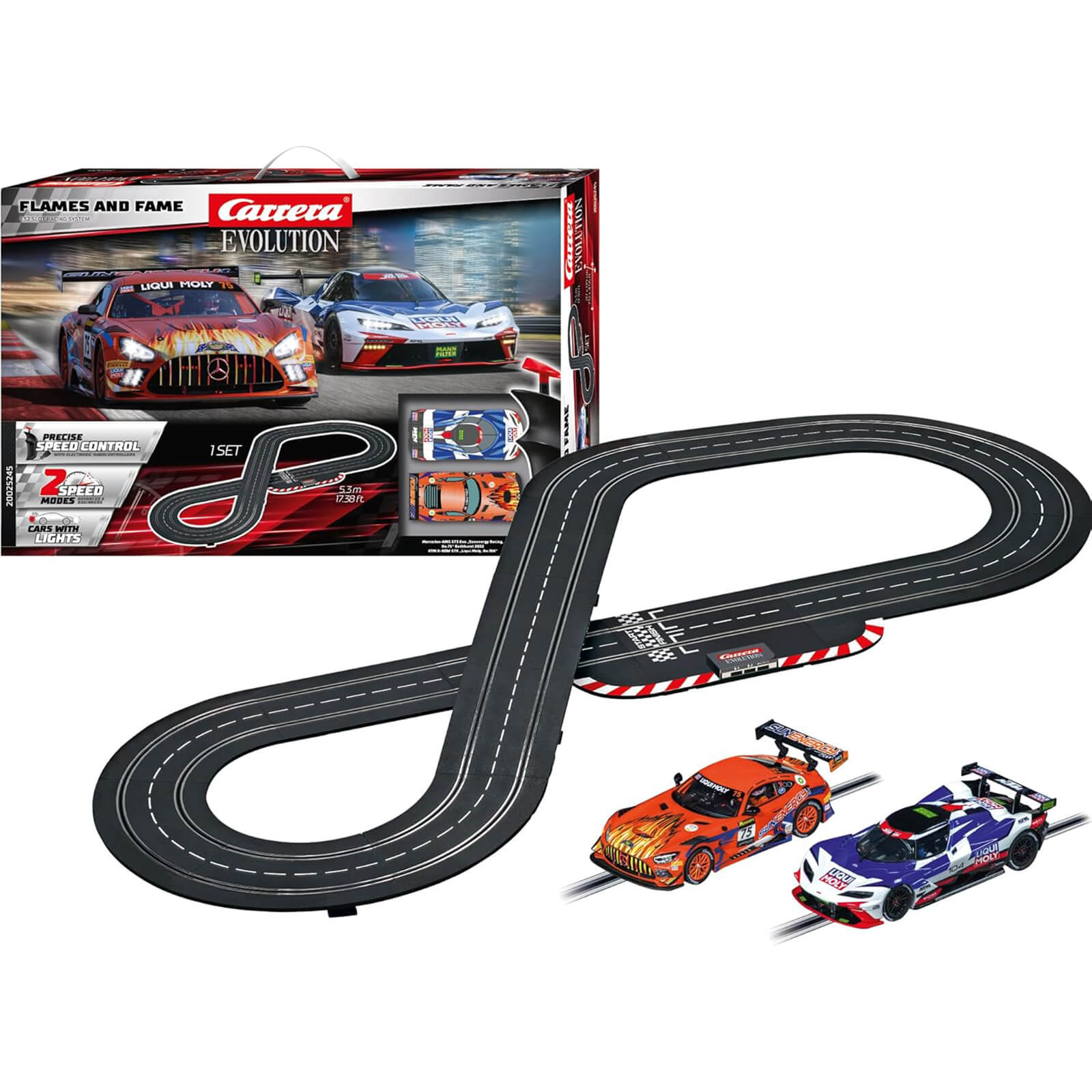 Carrera Evolution Flames and Fame Slot Car Set