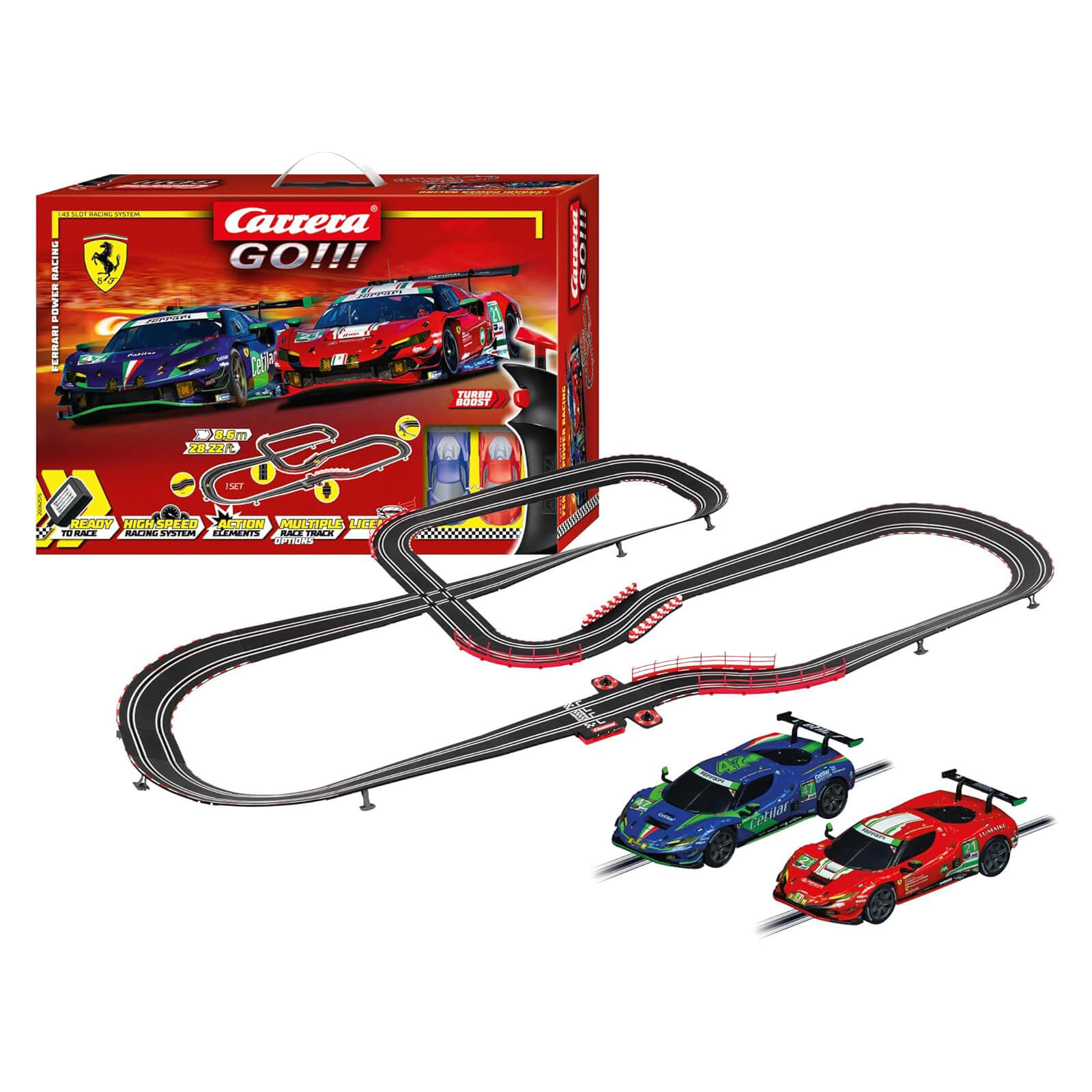 Carrera GO!!! Ferrari Power Racing Slot Car Set