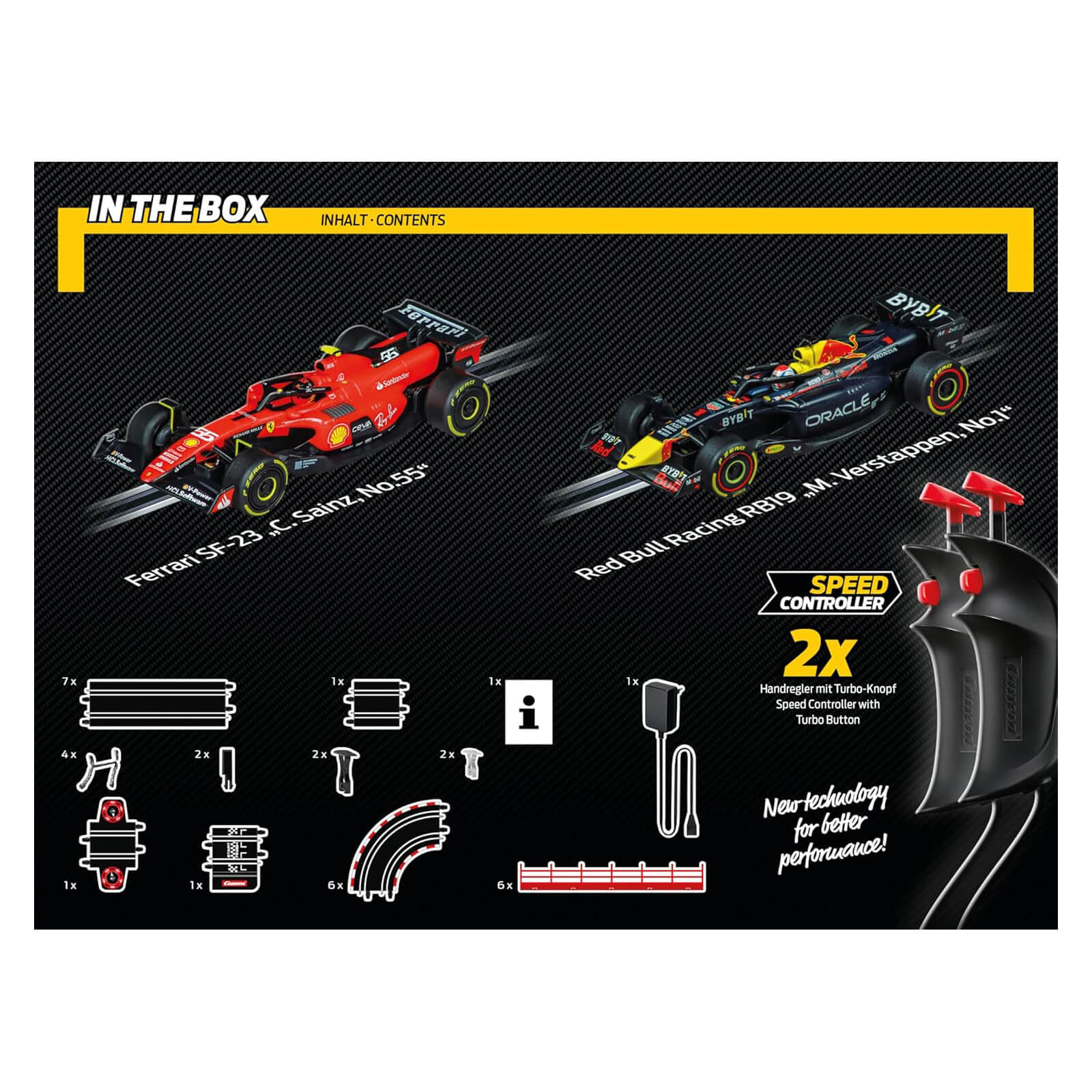 Carrera GO!!! Flyiing Lap Slot Car Set what's in the box