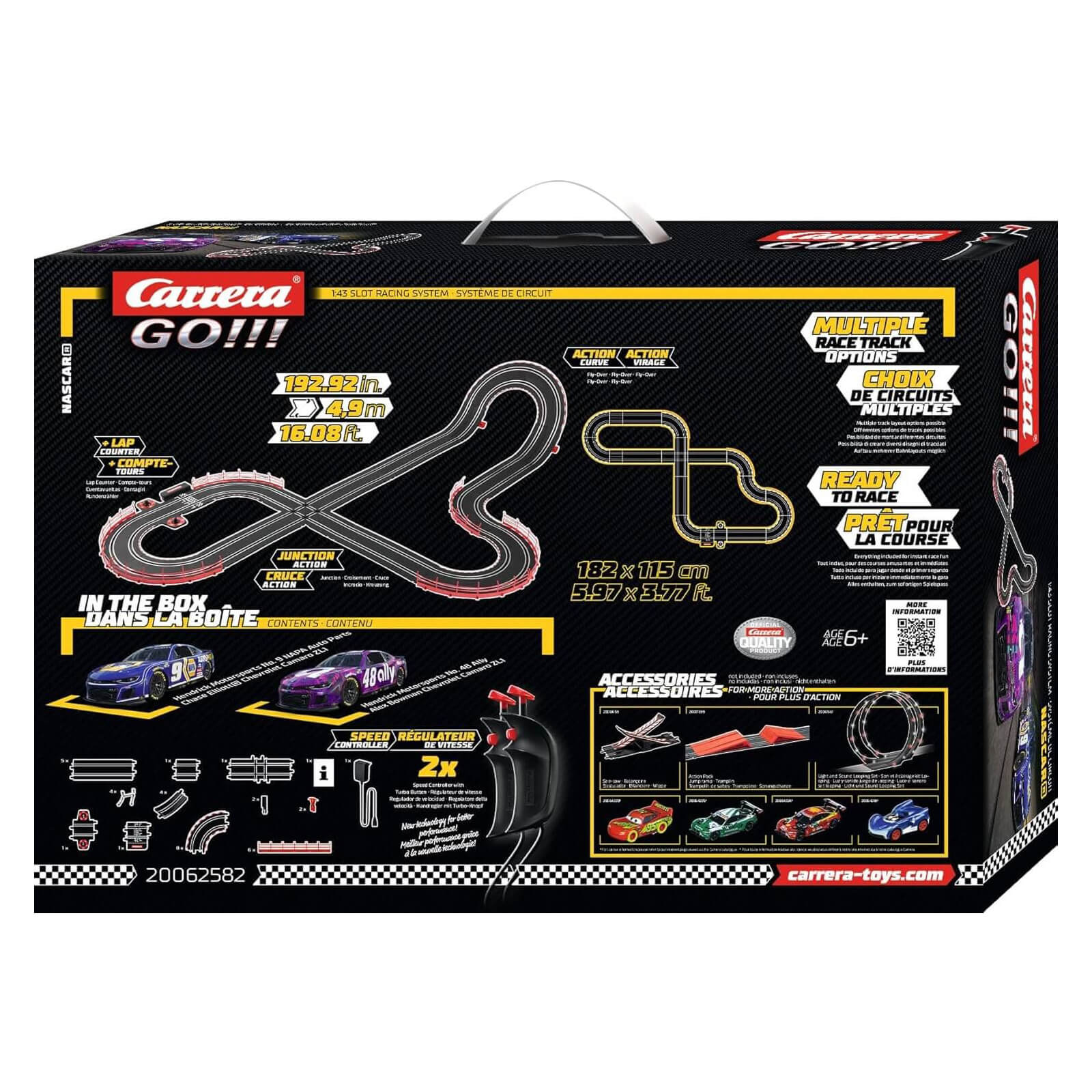 Carrera GO!!! NASCAR Talladega Competition Slot Car Set back of the box