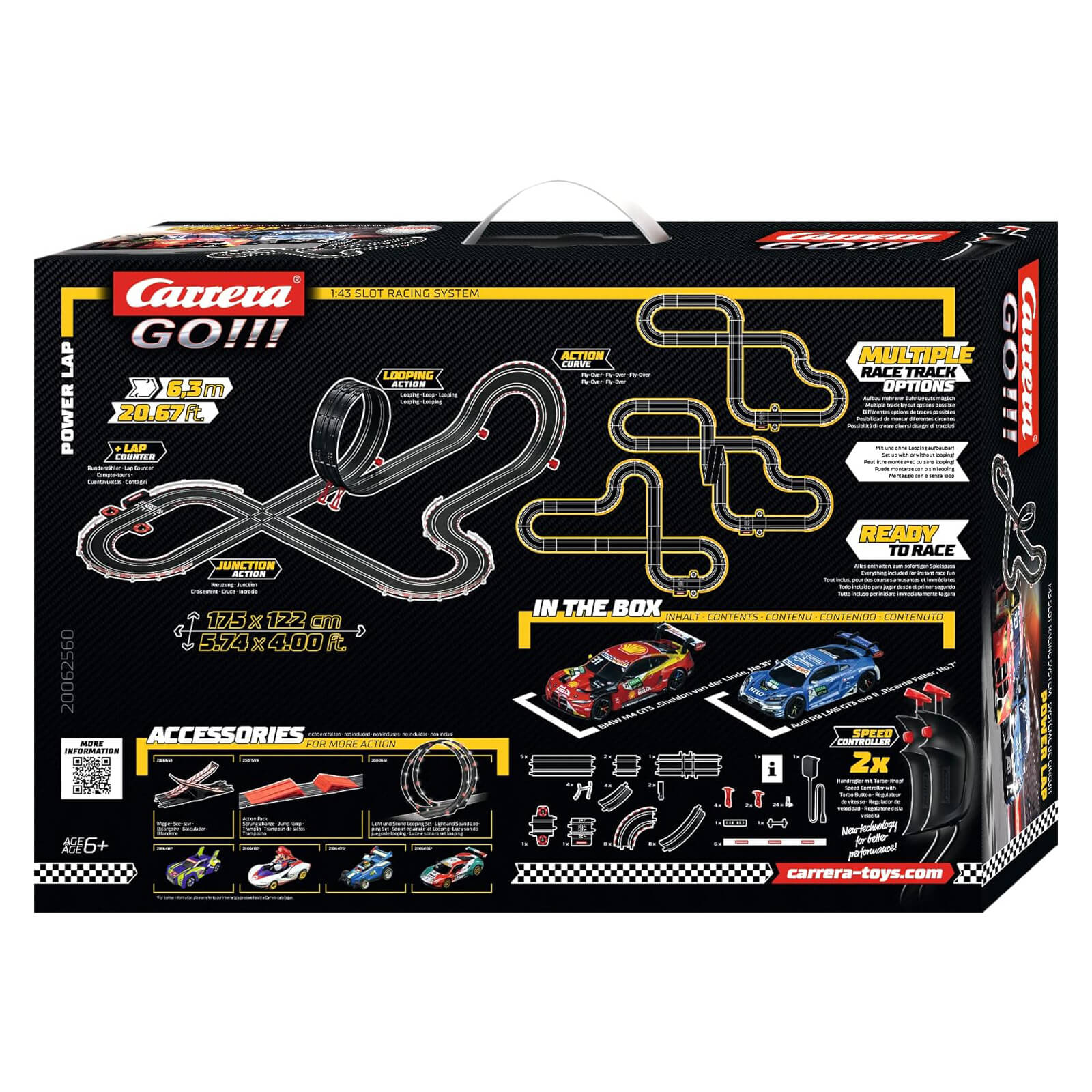 Carrera GO!!! Power Lap Slot Car Set back of box