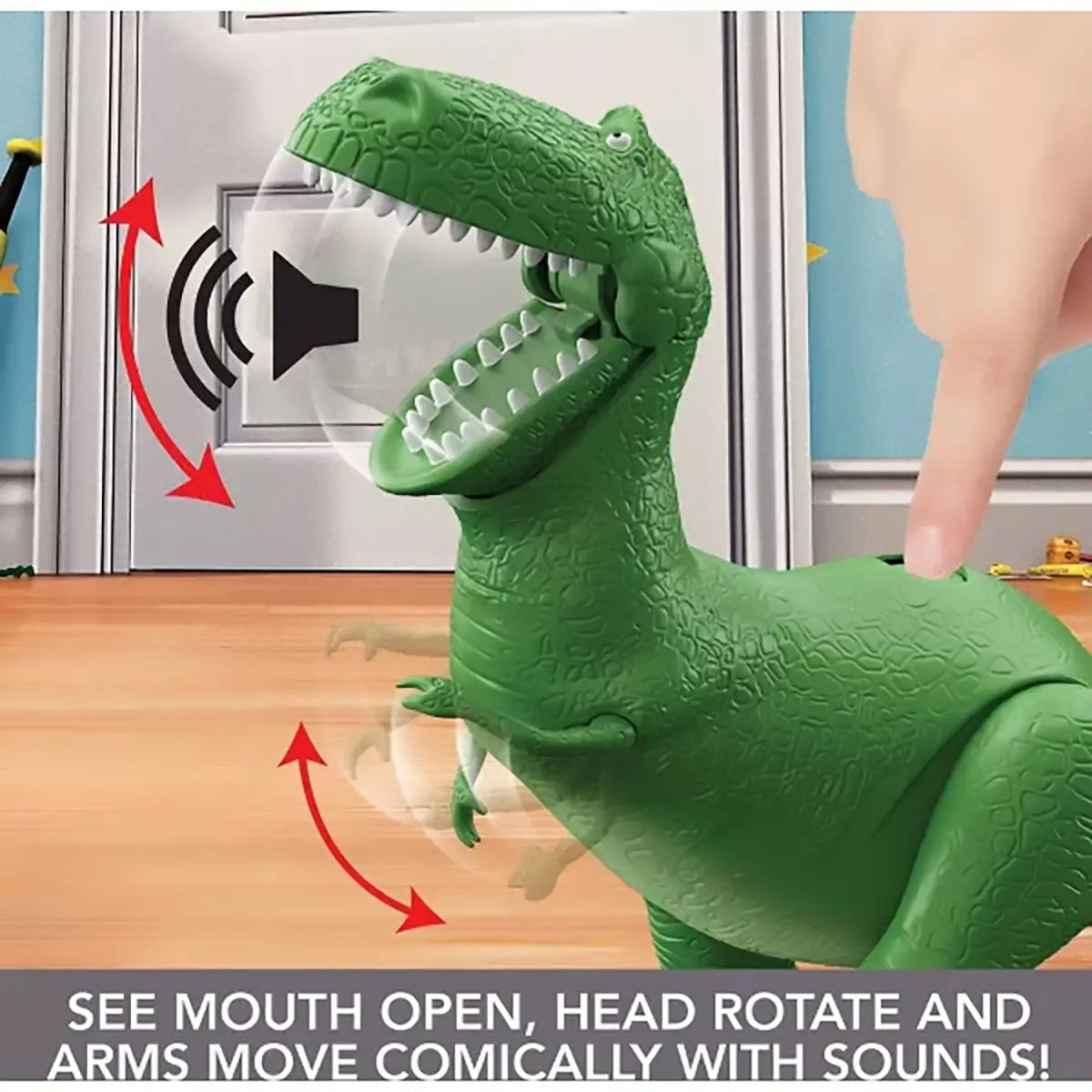Disney Pixar Toy Story Roarin' Laughs Rex Action Figure open mouth