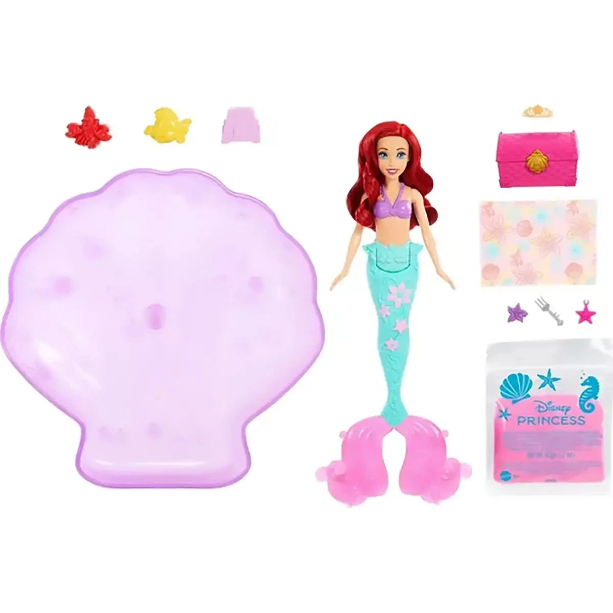 Disney Princess Sand and Swim Ariel Fashion Doll Playset what's included