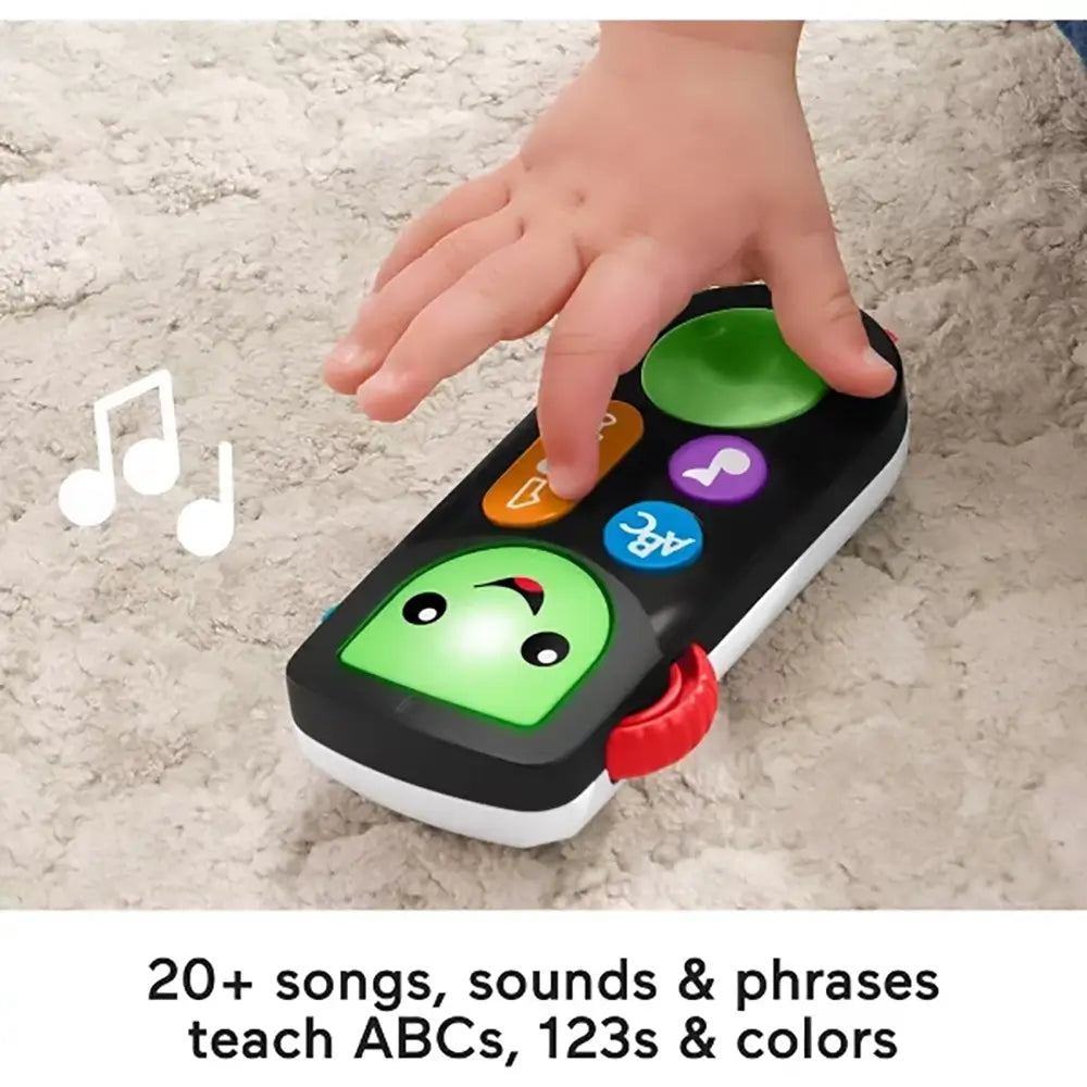 Fisher-Price Laugh & Learn Stream & Learn Remote Electronic with 20 plus sounds, sounds, phrases and teaches abcs, 123s and colors