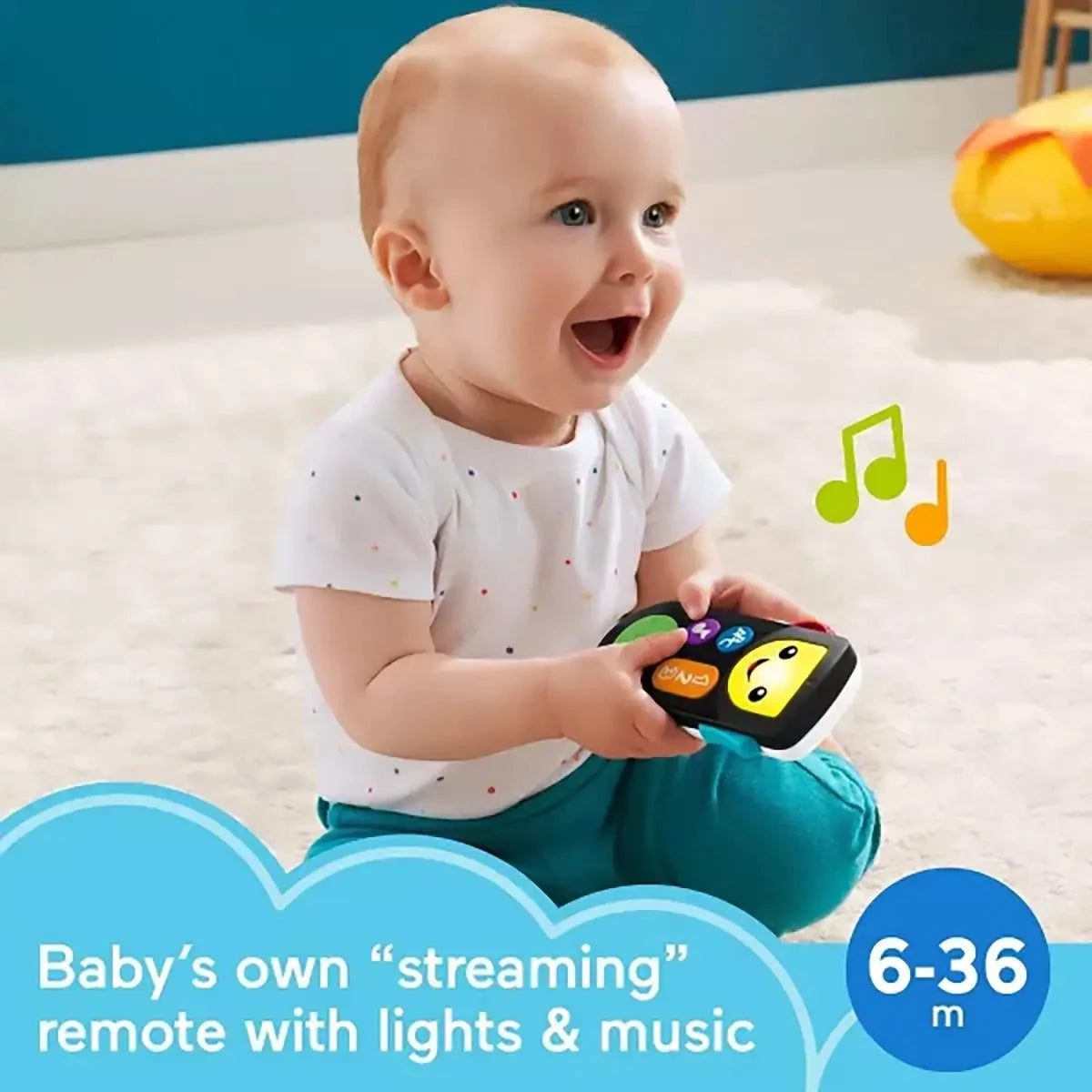 Fisher-Price Laugh & Learn Stream & Learn Remote Electronic with lights and music