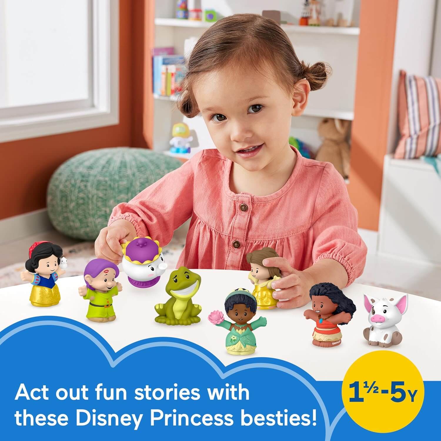 Fisher-Price Little People Disney Princess Story Duos Figure Pack child acting out stories with figures