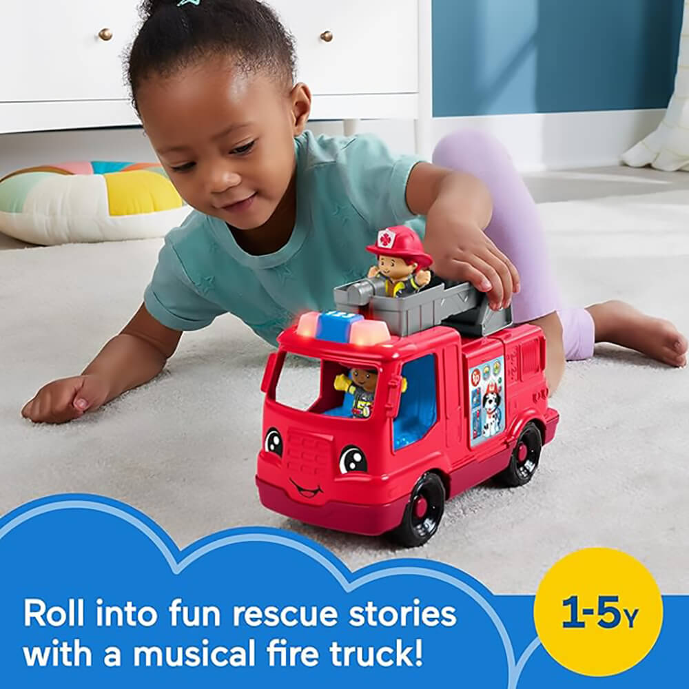 Fisher-Price Little People Fire Truck Musical Toddler Toy With Lights Sounds roll into fun with musical fire truck