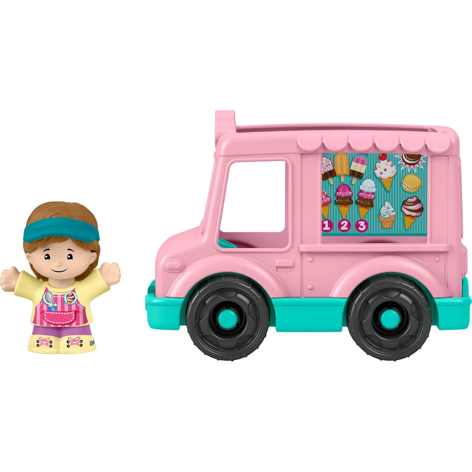 Fisher-Price Little People Ice Cream Truck Push-Along Vehicle side