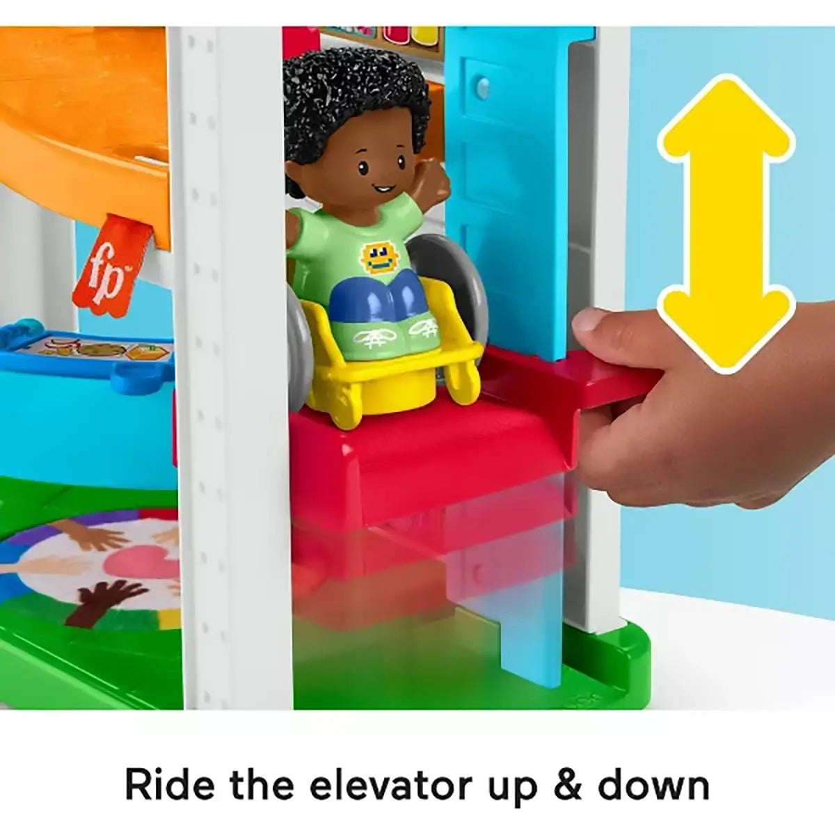 Fisher-Price Little People Play For All School Toddler Playset ride the elevator up and down