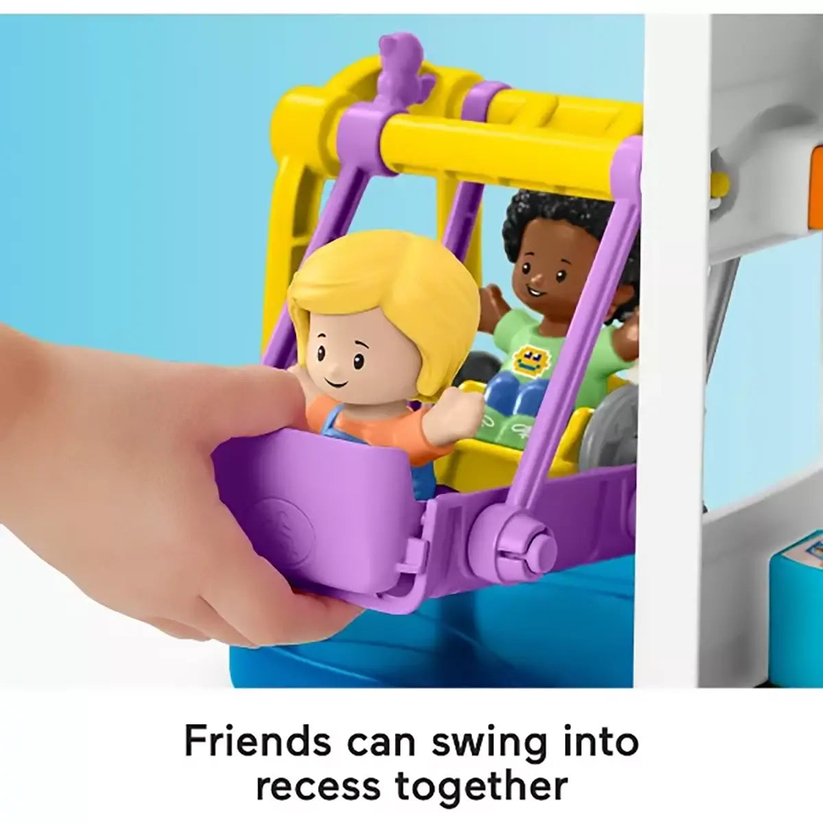 Fisher-Price Little People Play For All School Toddler Playset friends can swing together at recess