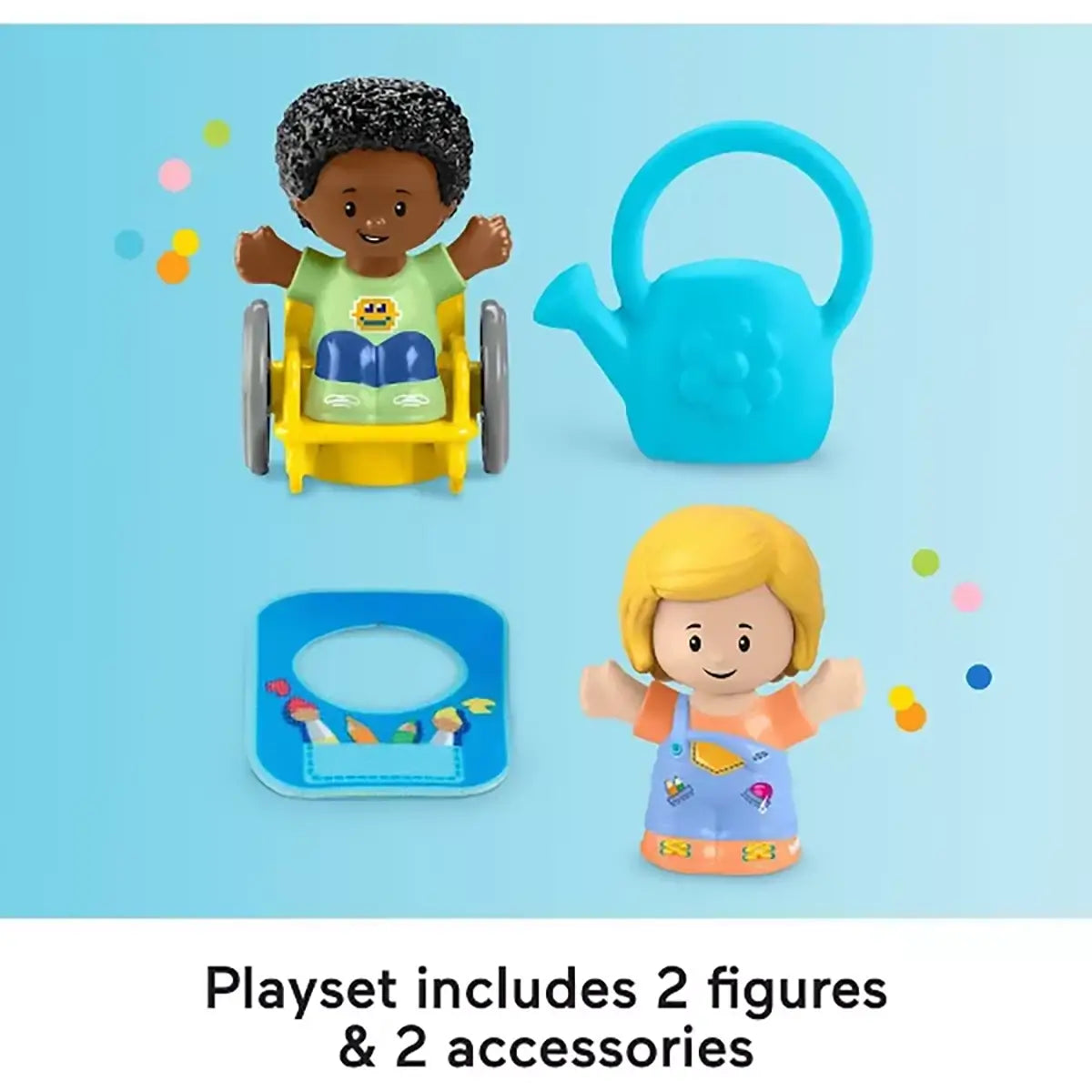 Fisher-Price Little People Play For All School Toddler Playset includes two figures and two accessories