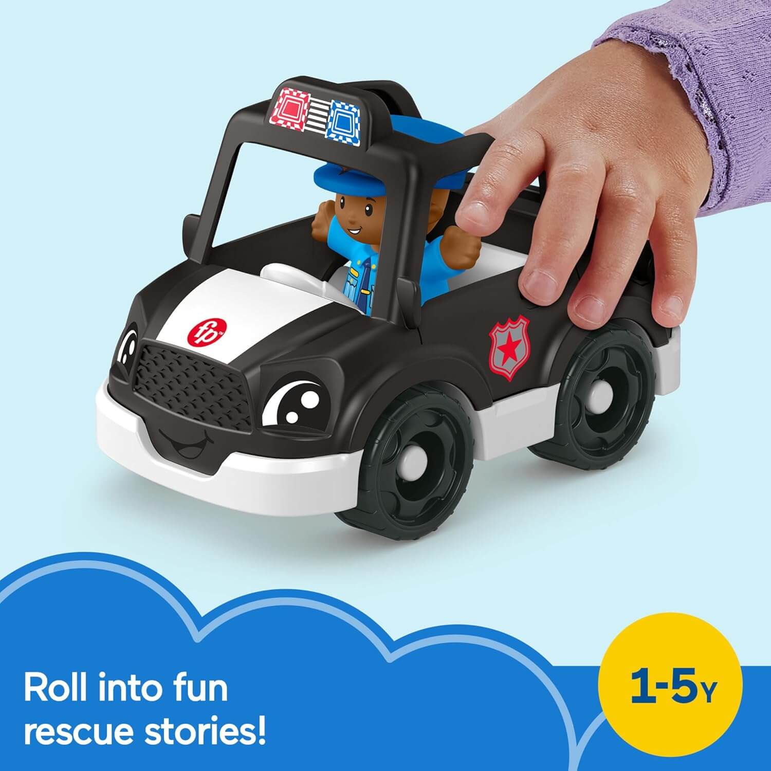 Fisher-Price Little People Police Car Push-Along Vehicle roll into rescue stories