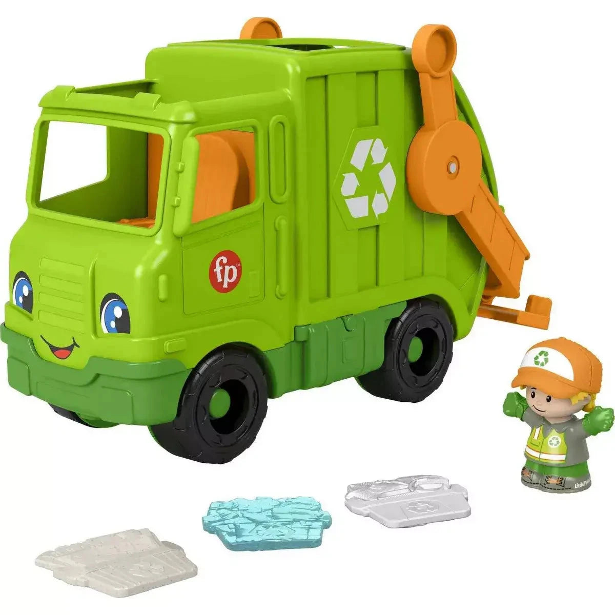 Fisher-Price Little People Recycling Truck Musical Toddler Garbage Toy Set