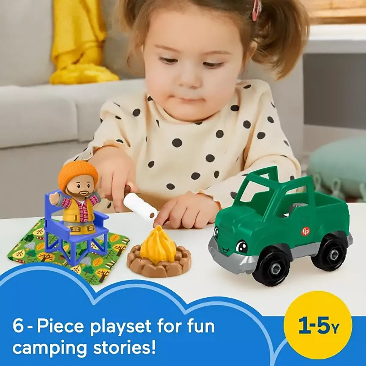 Fisher-Price Little People Time to Camp Set six pieces