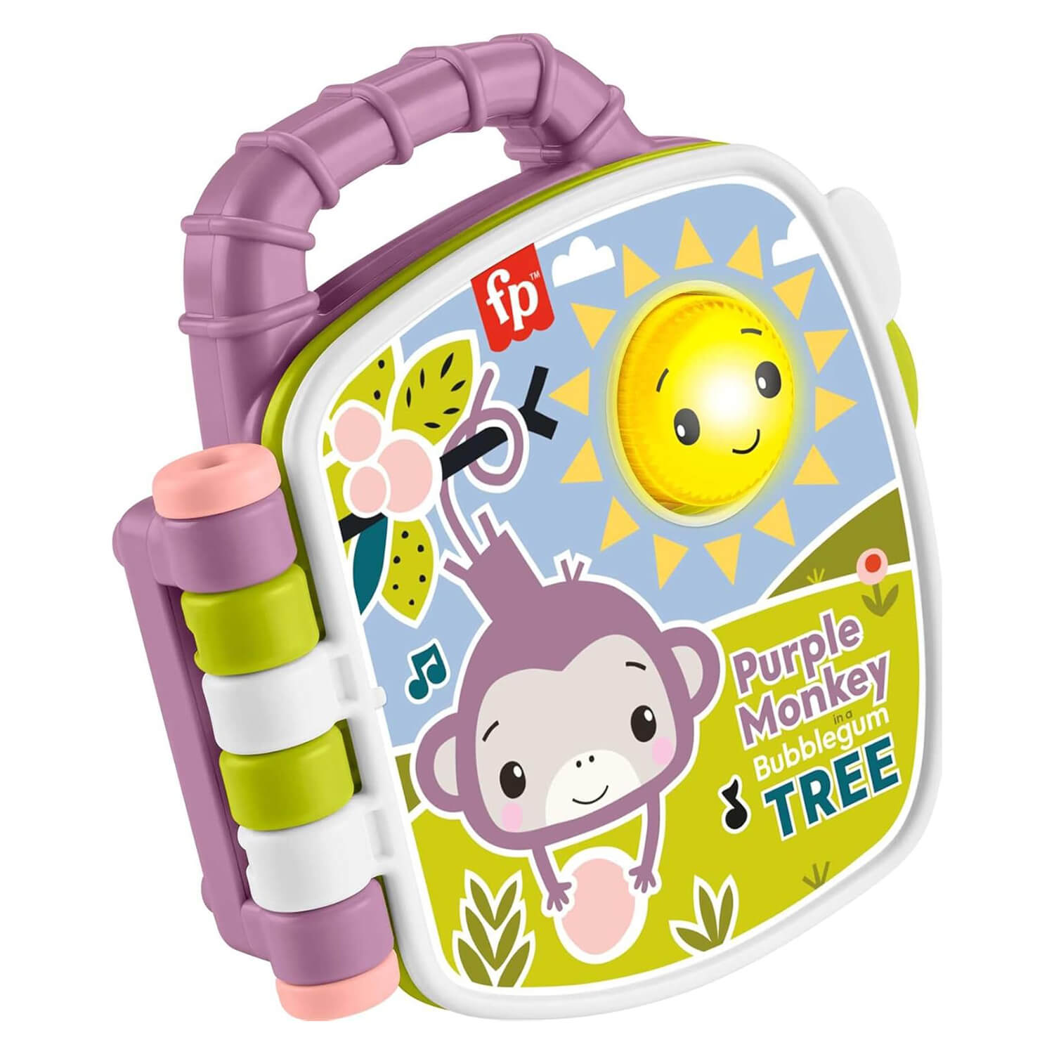 Fisher-Price Purple Monkey Musical Storybook Toy For Baby & Toddler With Lights & Sounds