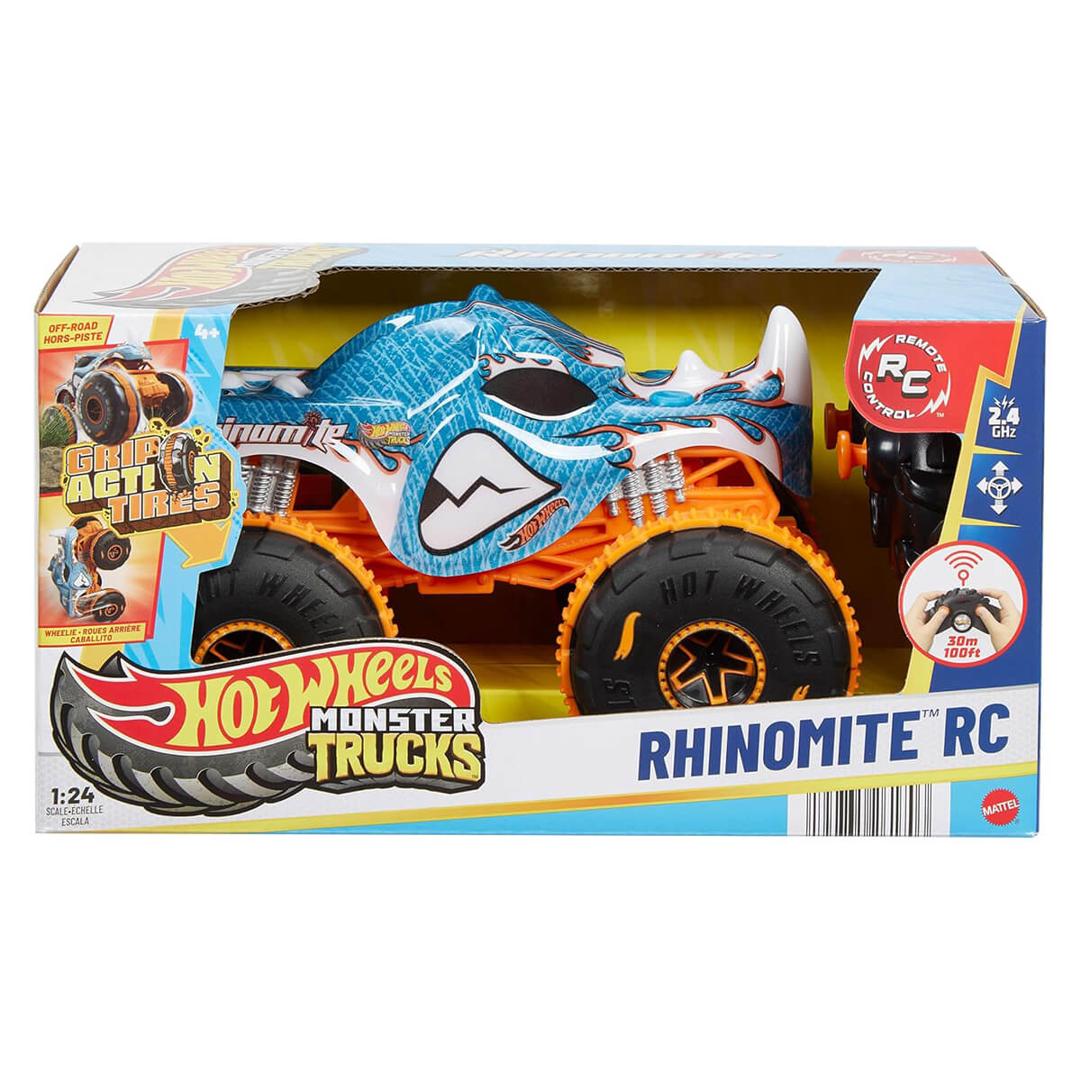 Hot Wheels Monster Truck Rhinomite Remote Control Vehicle packaging