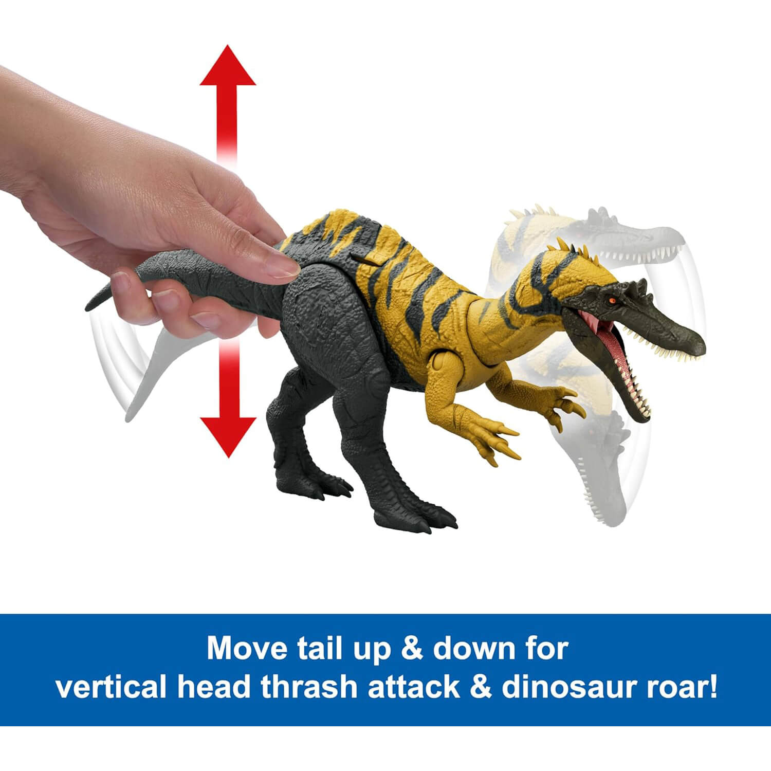 Jurassic World Chaos Theory Wild Roar Ceratosuchops move tail up and down for attack and roar
